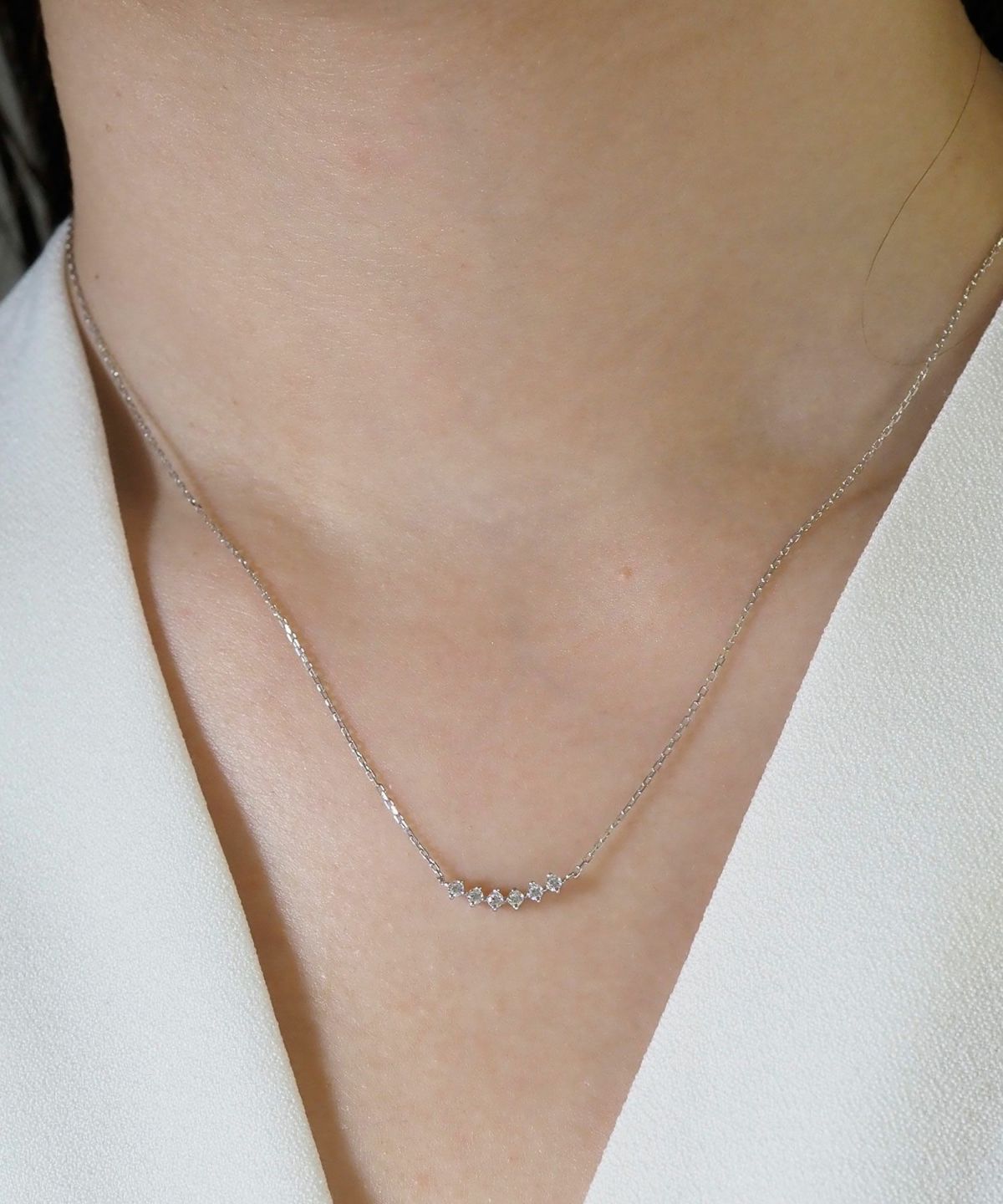 Smile Line Cubic Silver 925 Petit Pendant【H&Ccollection】