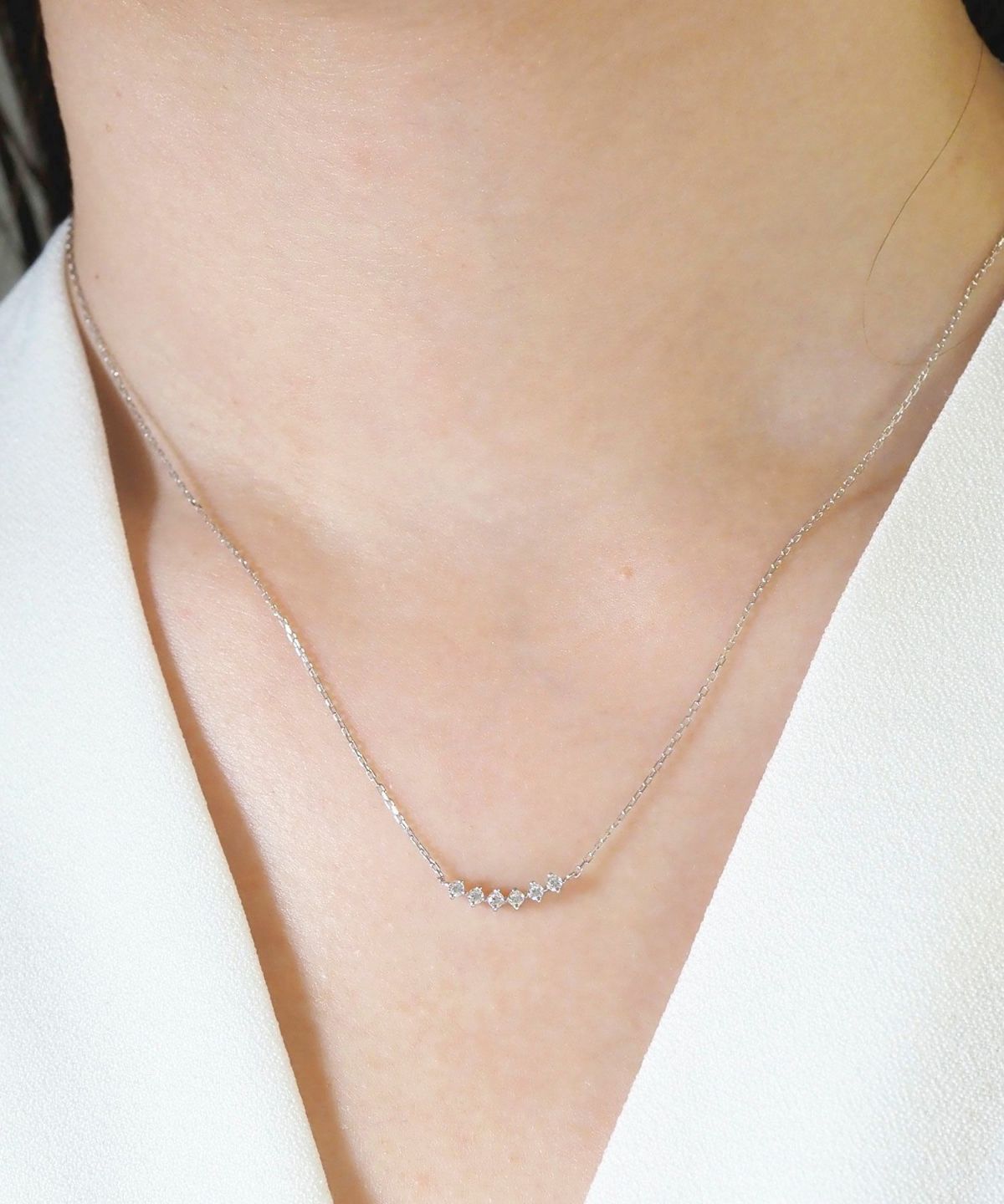 Smile Line Cubic Silver 925 Petit Pendant【H&Ccollection】