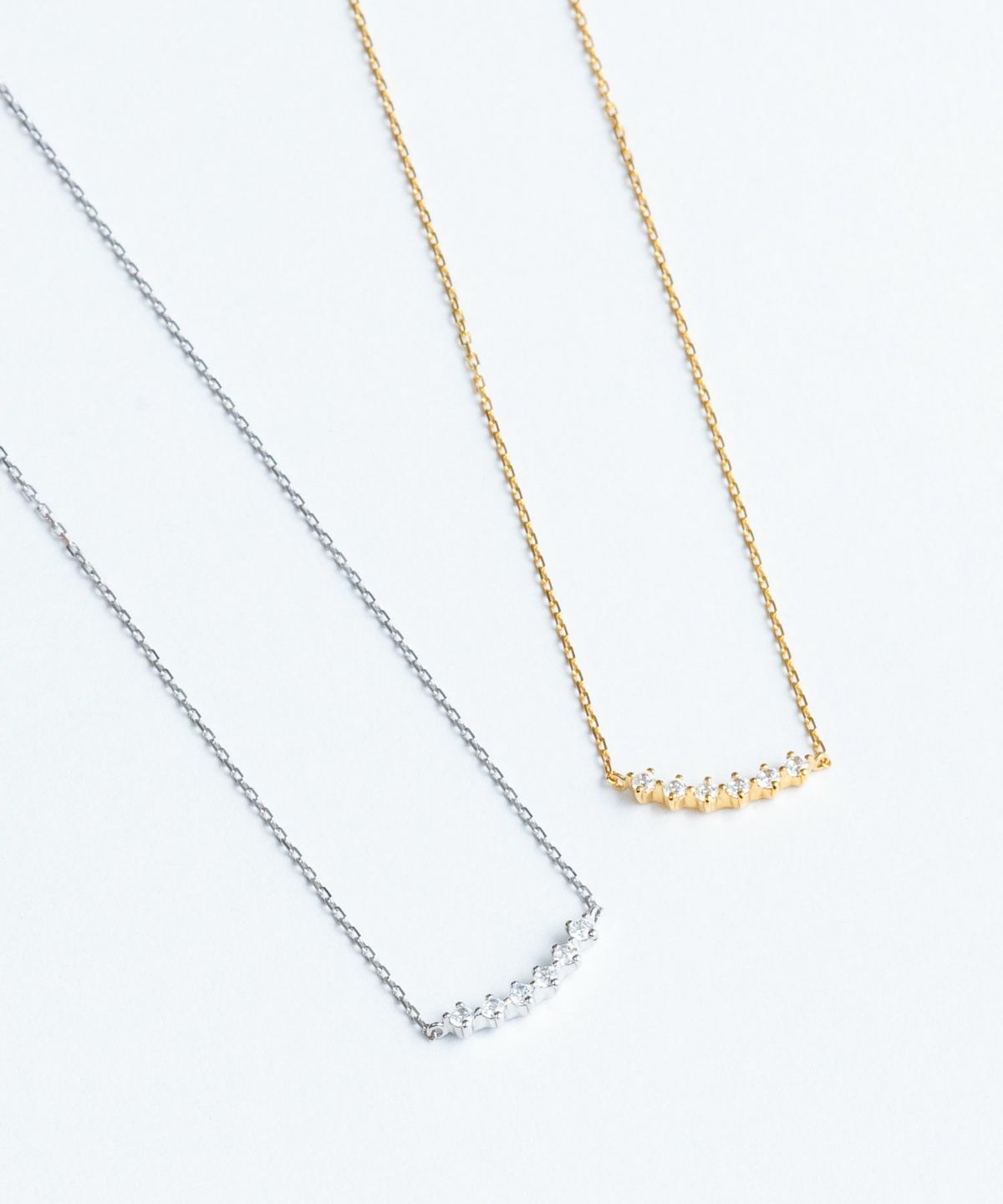 Smile Line Cubic Silver 925 Petit Pendant【H&Ccollection】