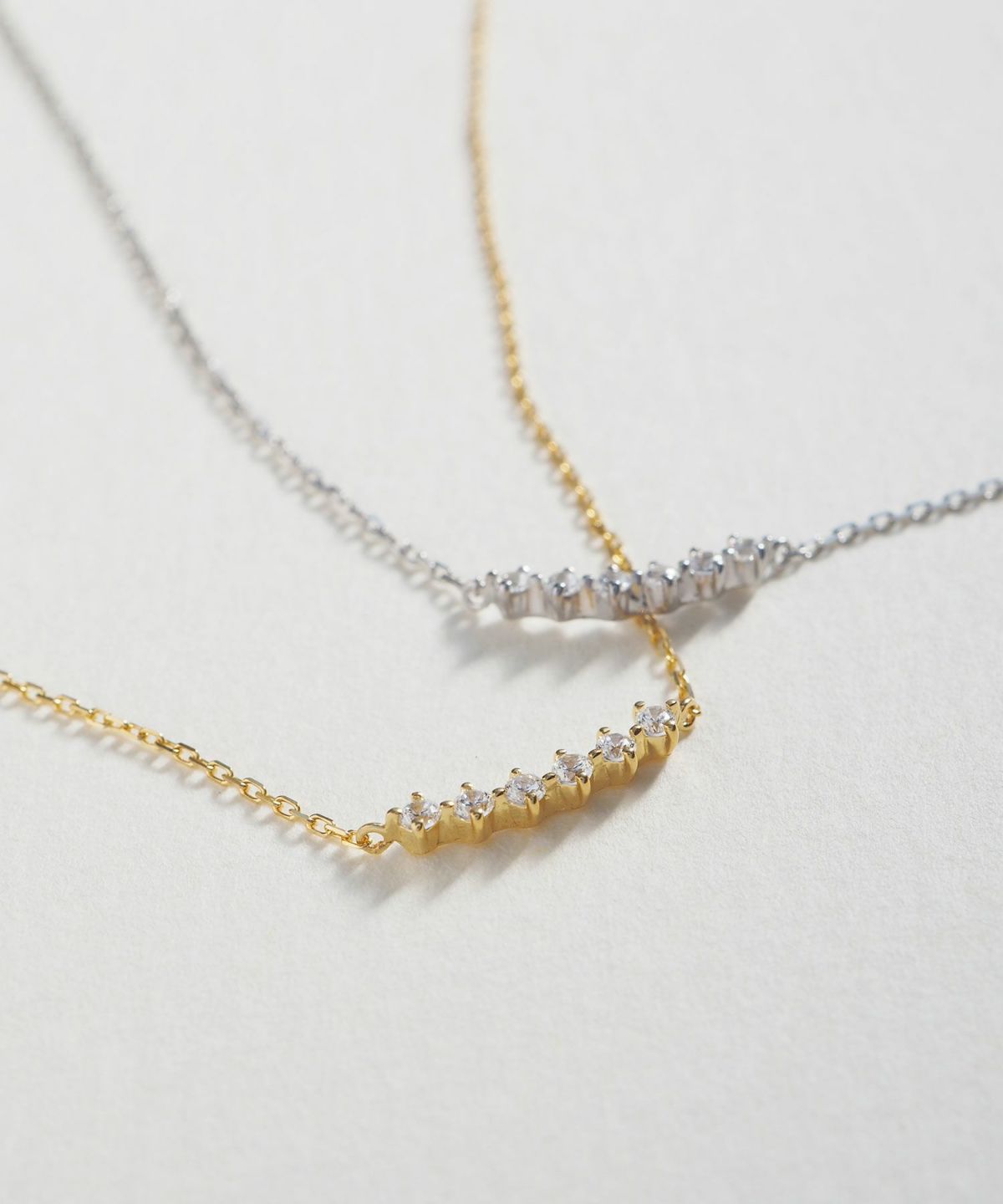 Smile Line Cubic Silver 925 Petit Pendant【H&Ccollection】