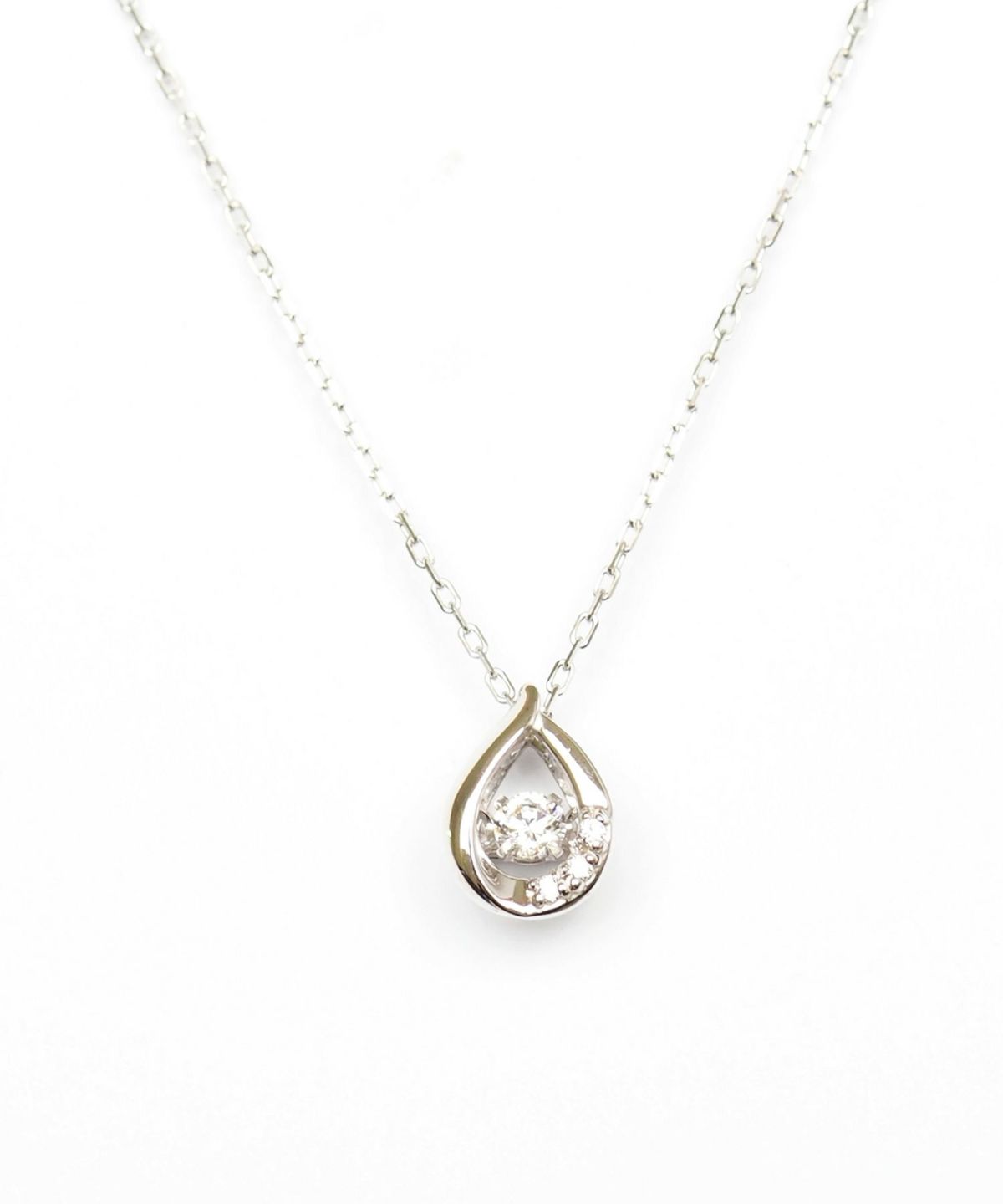 Petite Drop frame 925 Silver Dancing Stone Pendant【H&Ccollection】