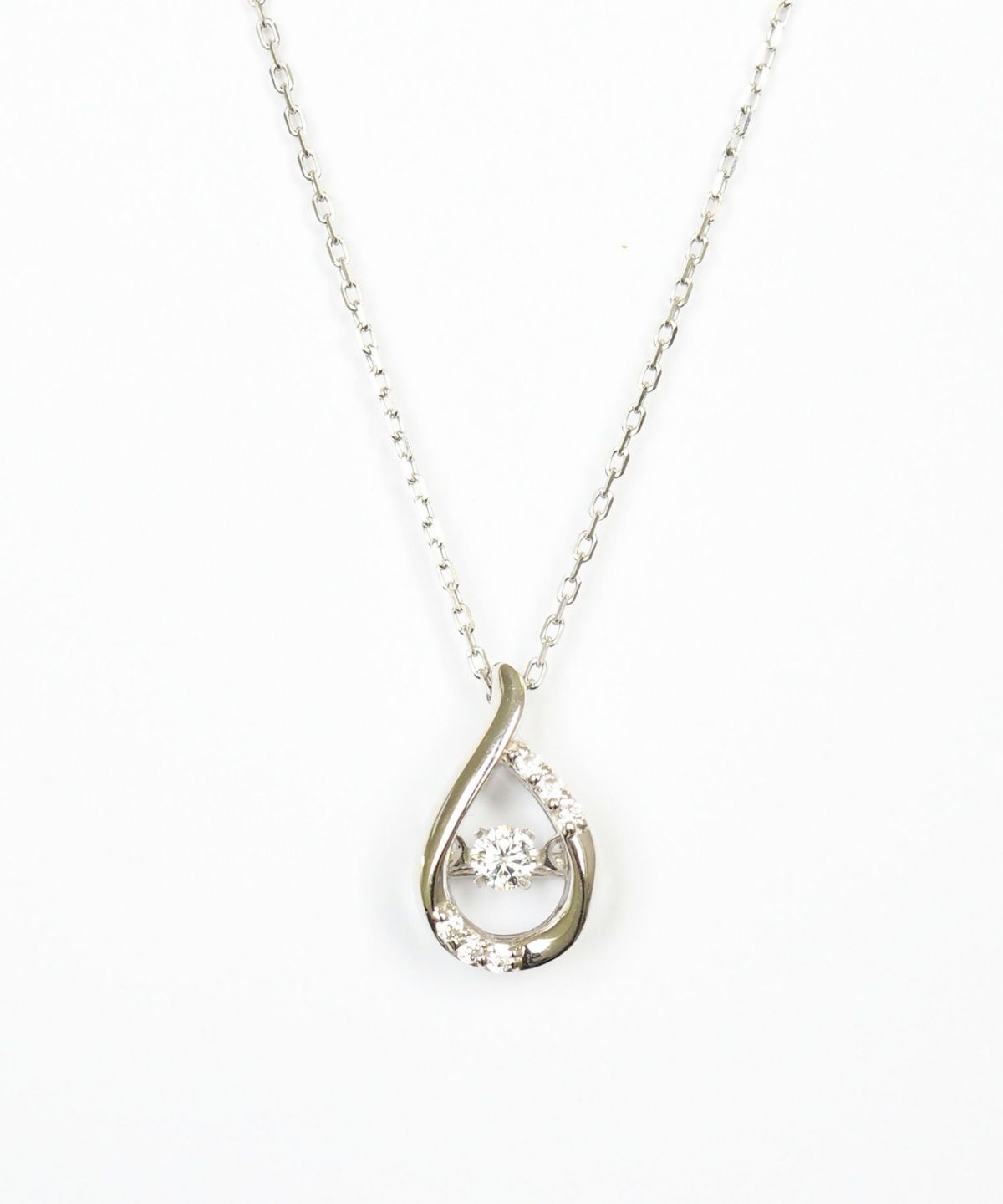 Drop frame 925 Silver Dancing Stone Pendant【H&Ccollection】