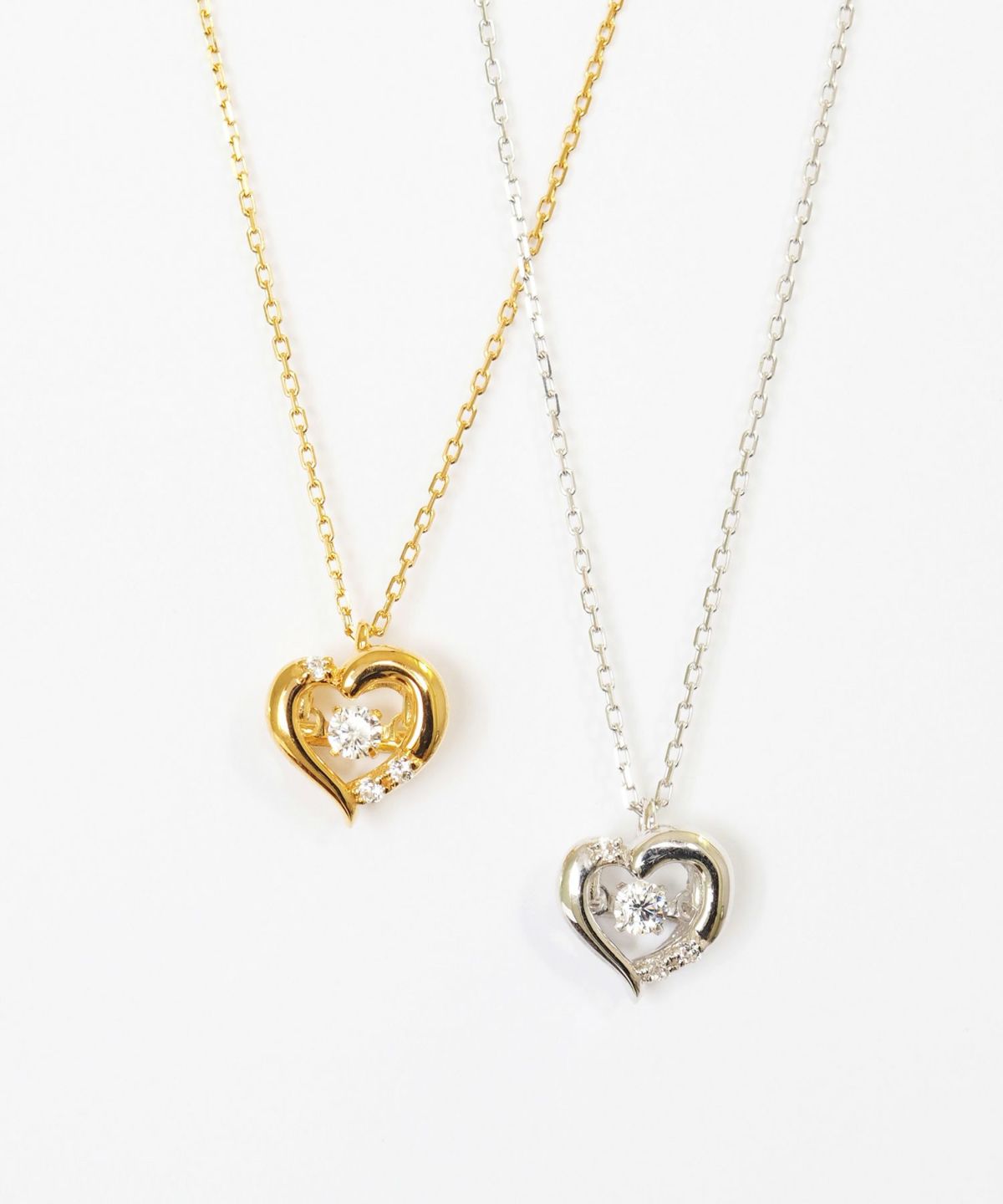 Heart frame 925 Silver Dancing Stone Pendant【H&Ccollection】