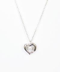 Heart frame 925 Silver Dancing Stone Pendant【H&Ccollection】