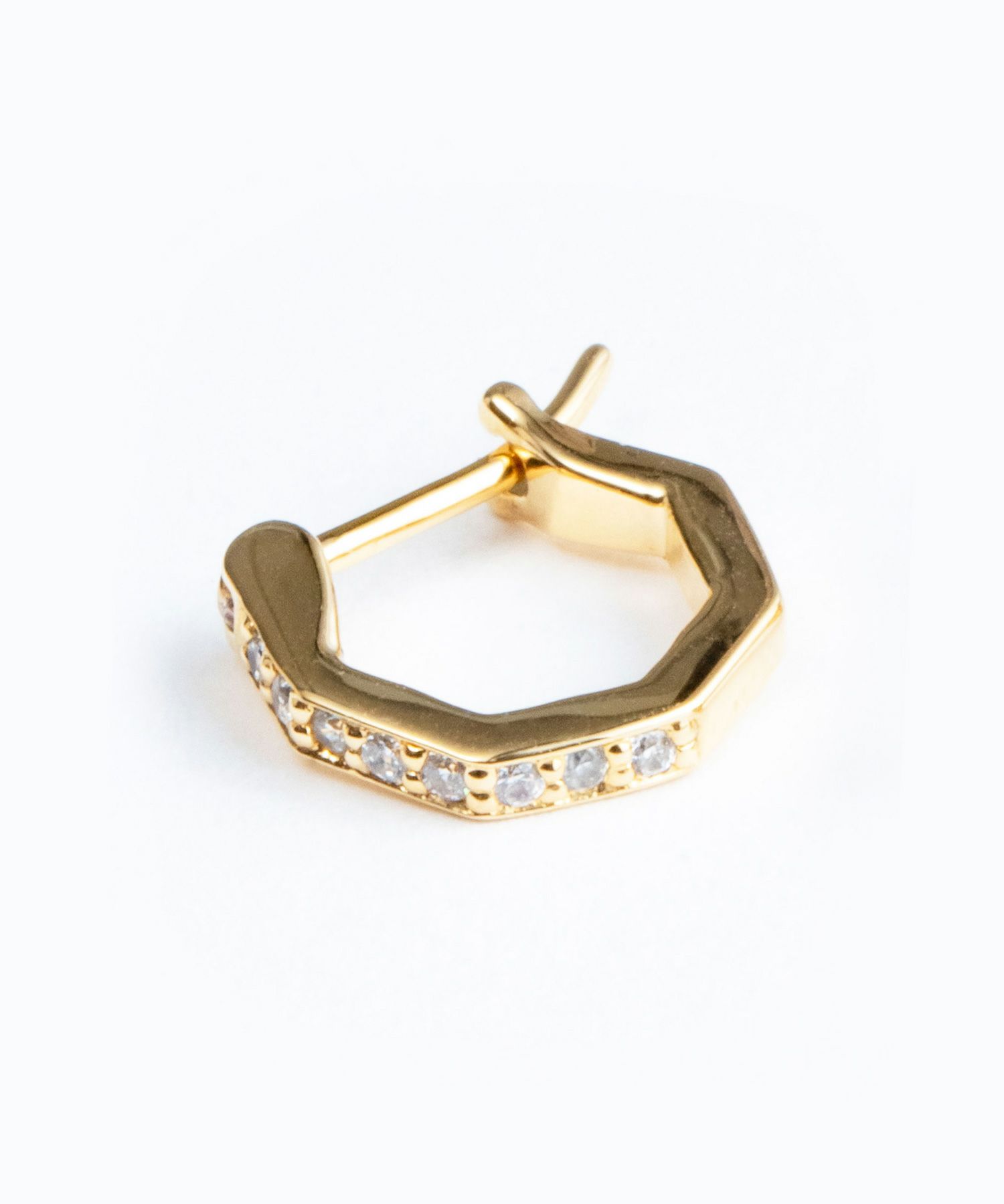 12mm cubic polygon hoop sv925 pierce