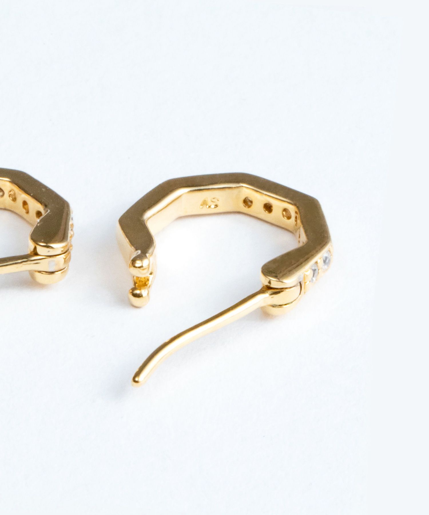 12mm cubic polygon hoop sv925 pierce