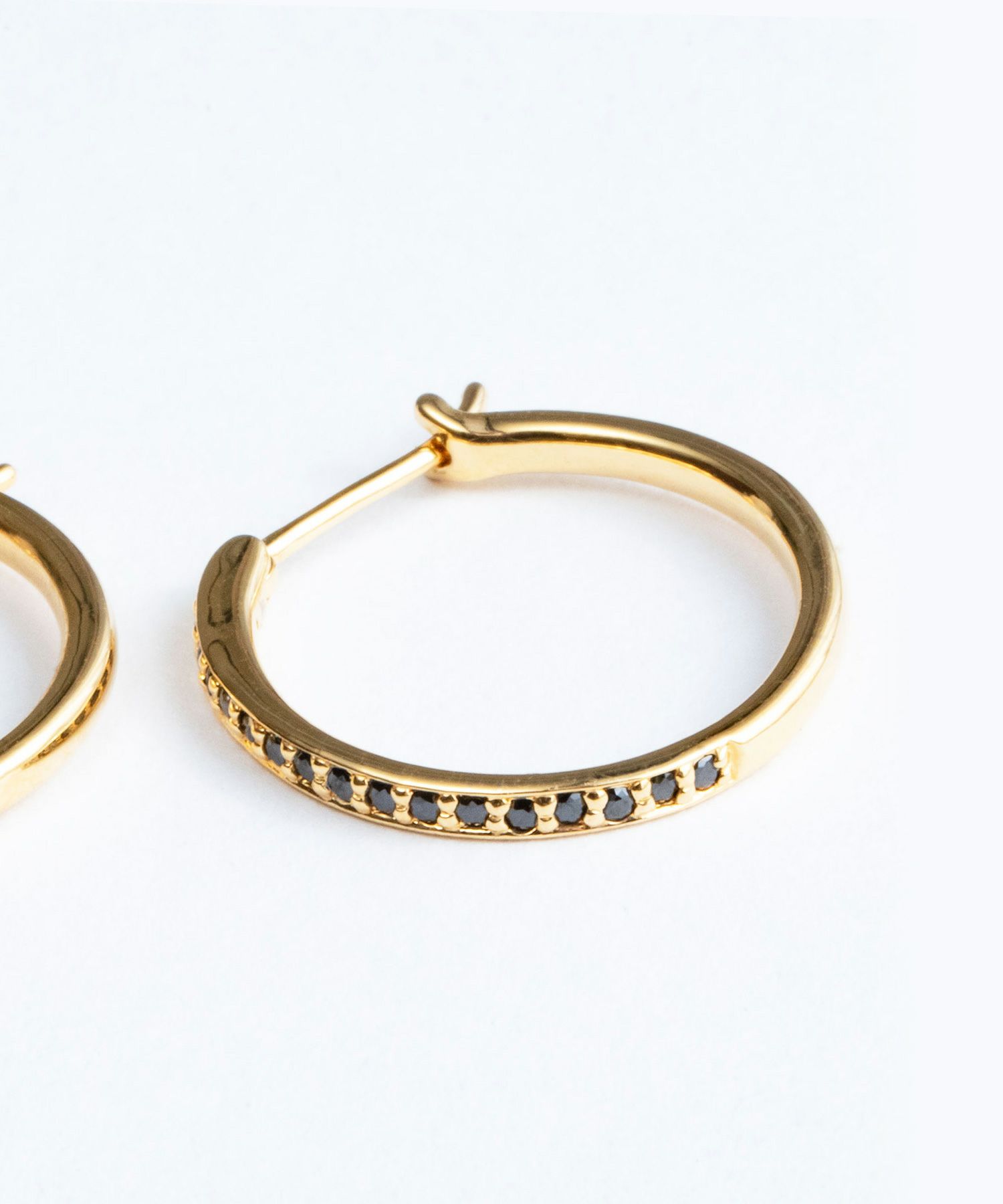 20mm black cubic hoop sv925 pierce