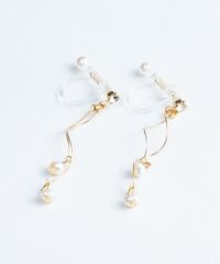 アンデュレイト淡水パールスプリングクリアイヤリング