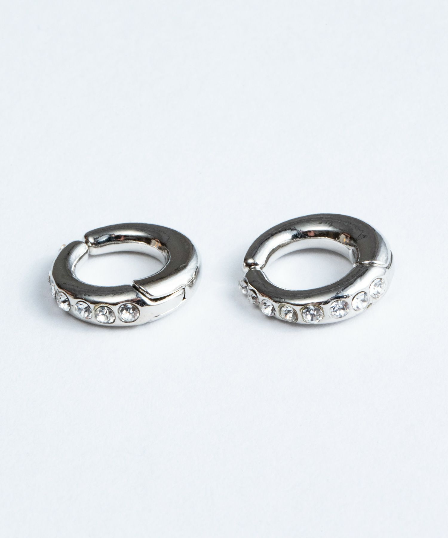 ラインストーンストレスフリー2wayフープワンタッチイヤリング