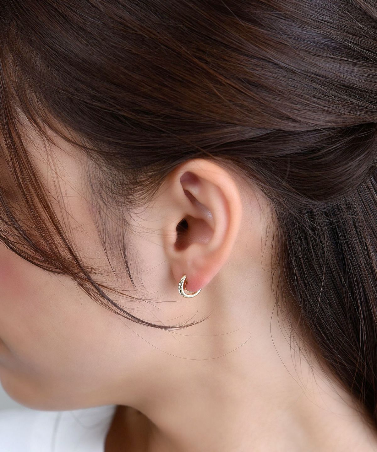 web限定】ルミタイニーストーンループフィットイヤリング【Lumirise