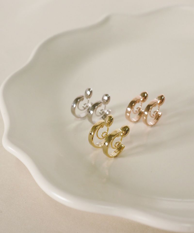 【web限定】シンプルフープメタルループフィットイヤリング