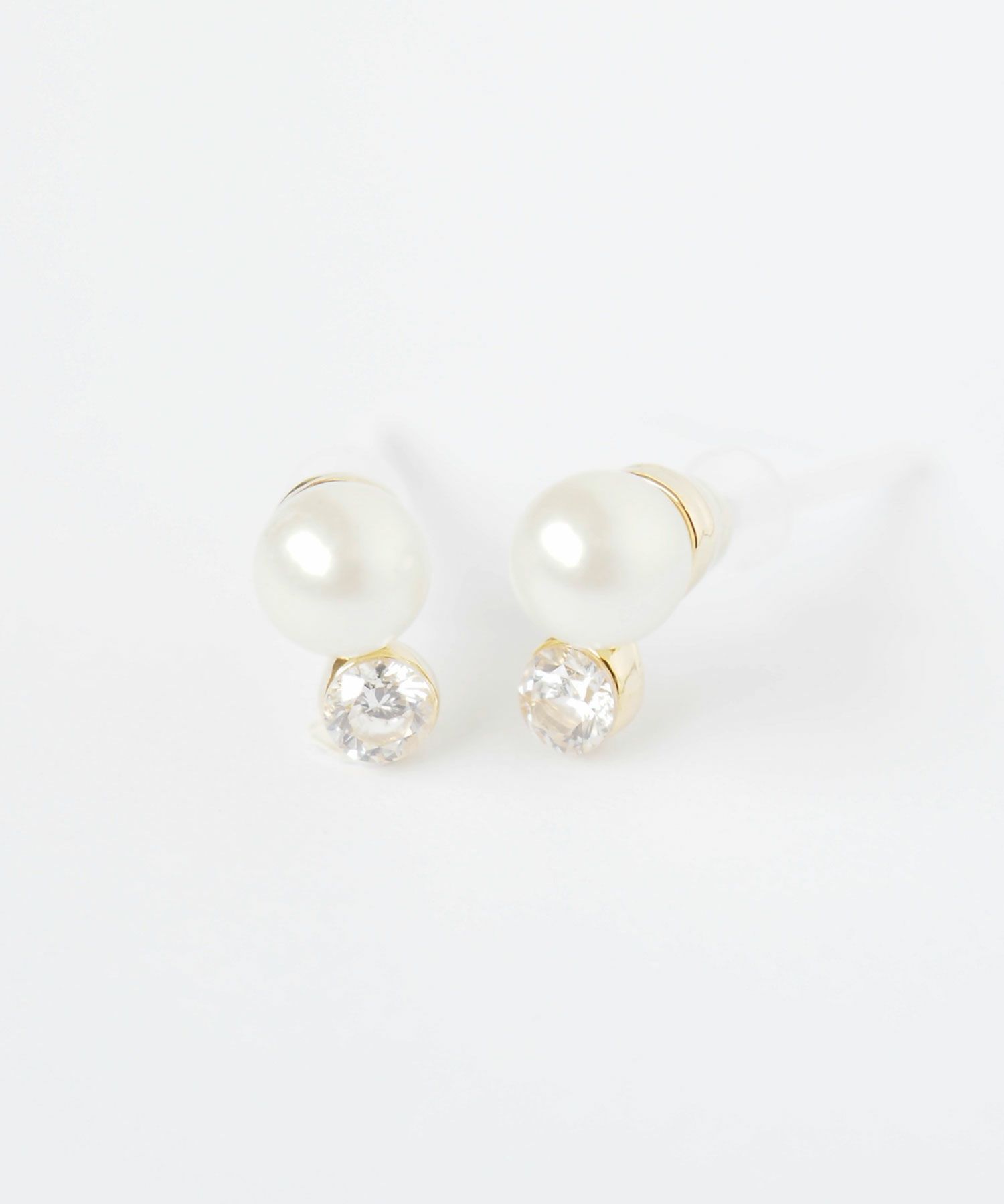 【web限定】パール&ストーンプチセラミックポストピアス