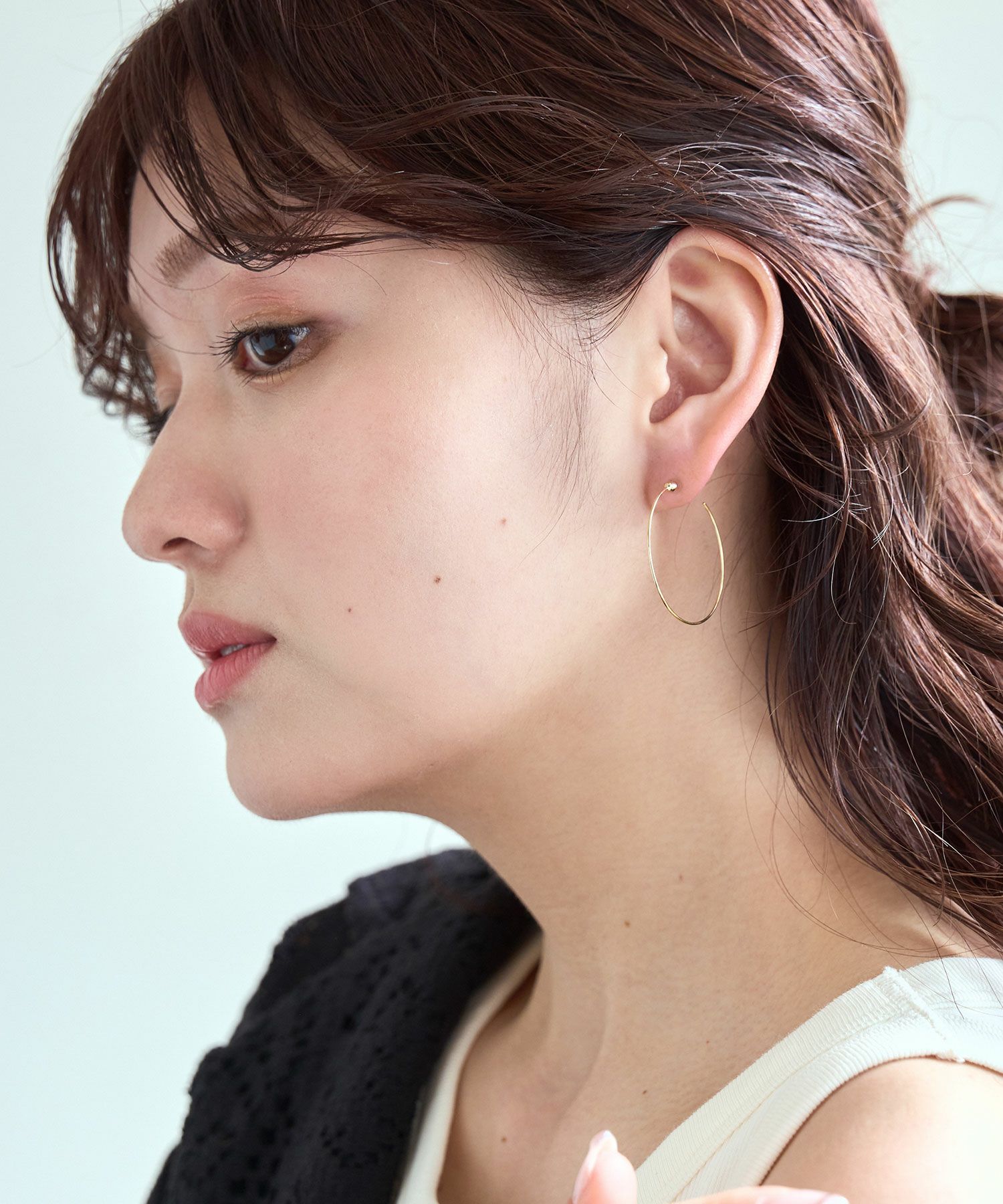 【web限定】ルミワイヤーフープセラミックポストピアス【Lumirise】