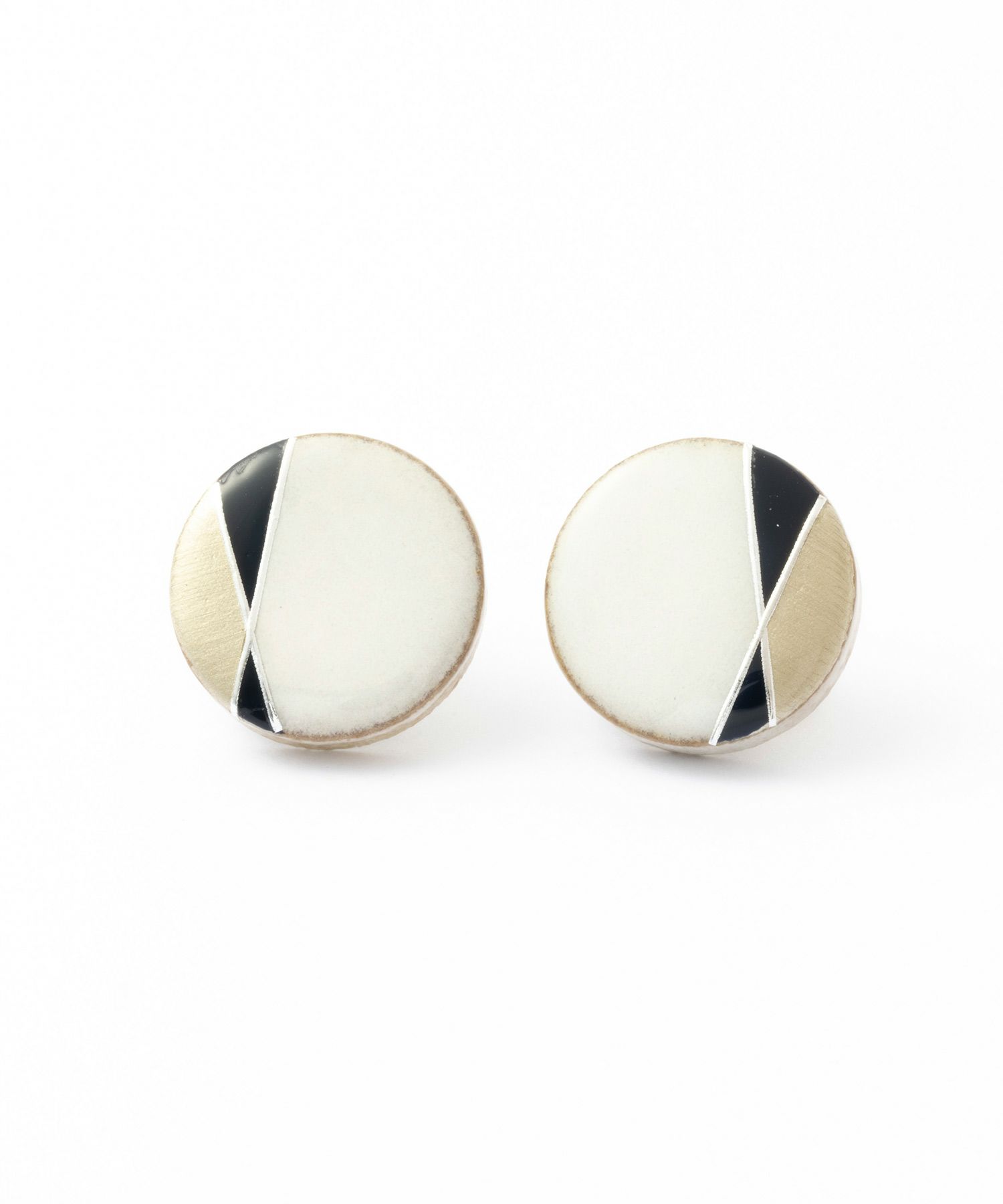 美濃焼ラインデコメタリックピアス【MIKELO】