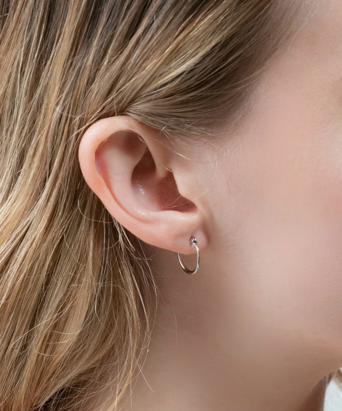 フープピュアチタンポストピアス(S)