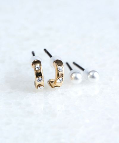 SHIHARA ワンストーンフープピアス One-Stone Hoop Pierce 01 - SHIHARA