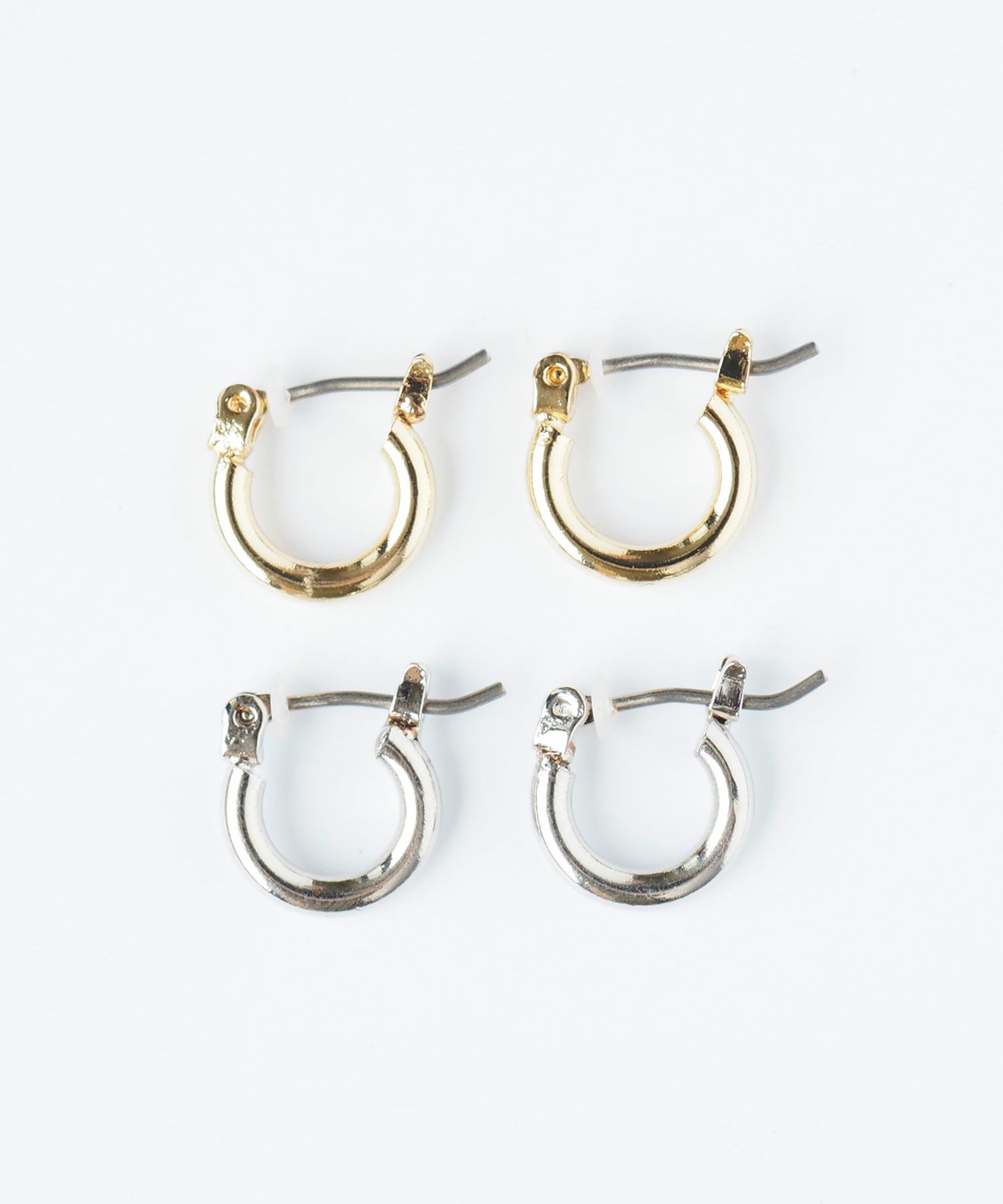 11ミリフープ&ストーンピュアチタンポストピアス