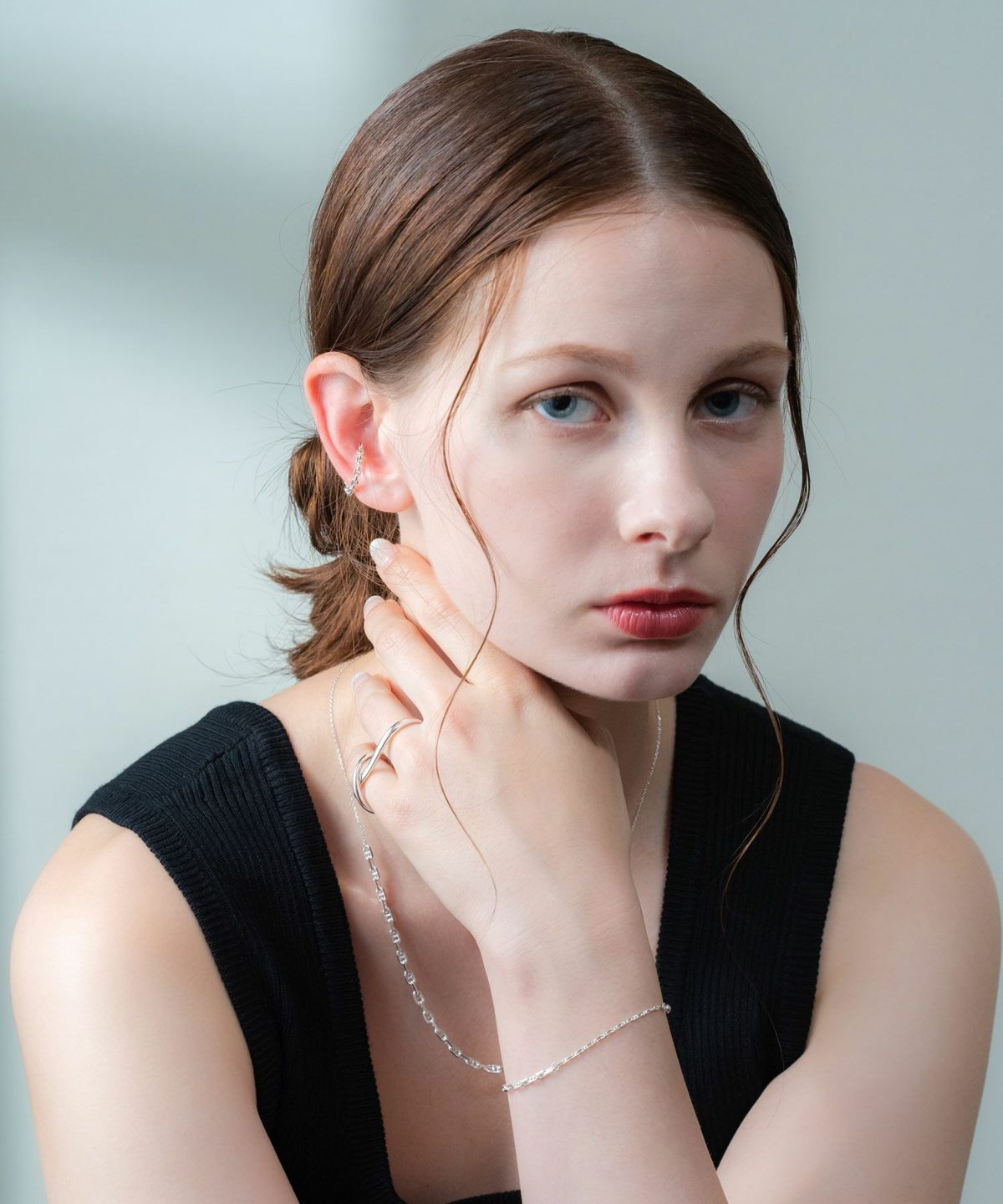 Chain sv925 ear cuff＆ring【cucia SILVER】