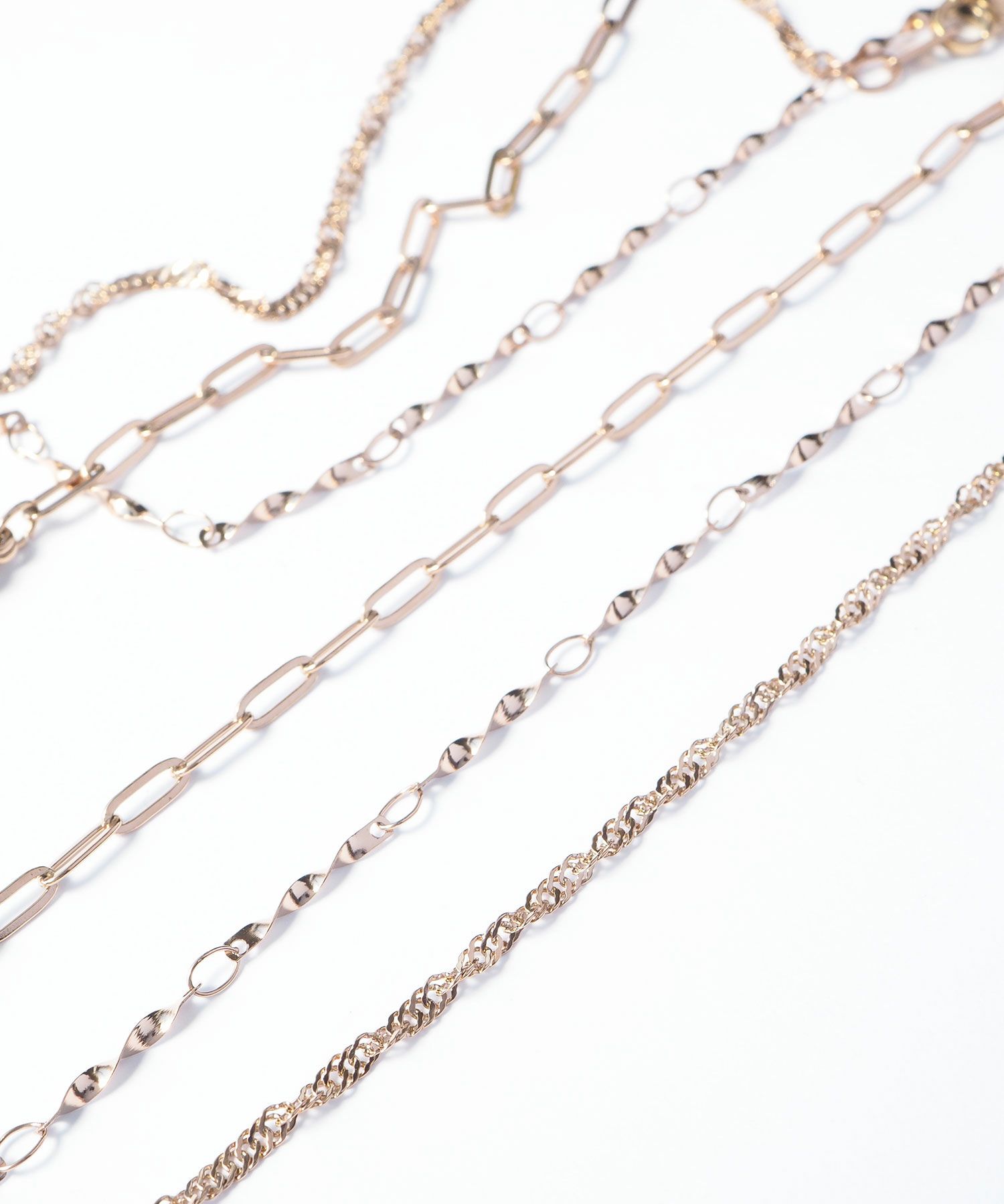 ピンクゴールドステンレスネックレス