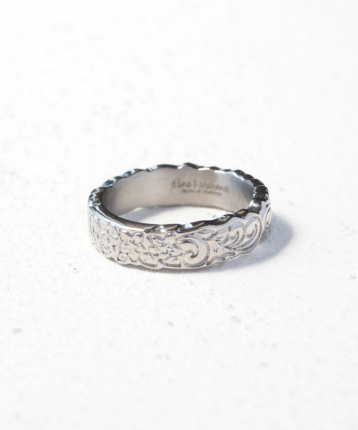 Plumeria&Scroll Ring【Lino*Makana】