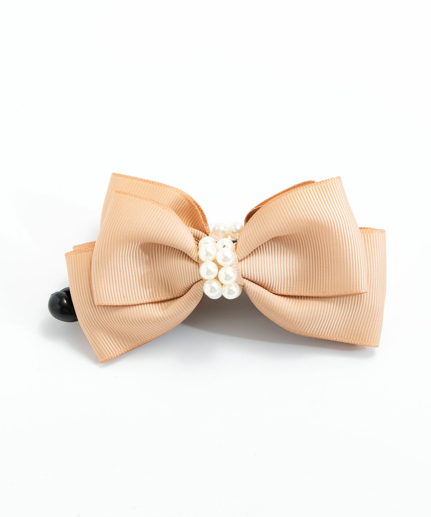 ピタッとずれない２連パールリボンバナナクリップ