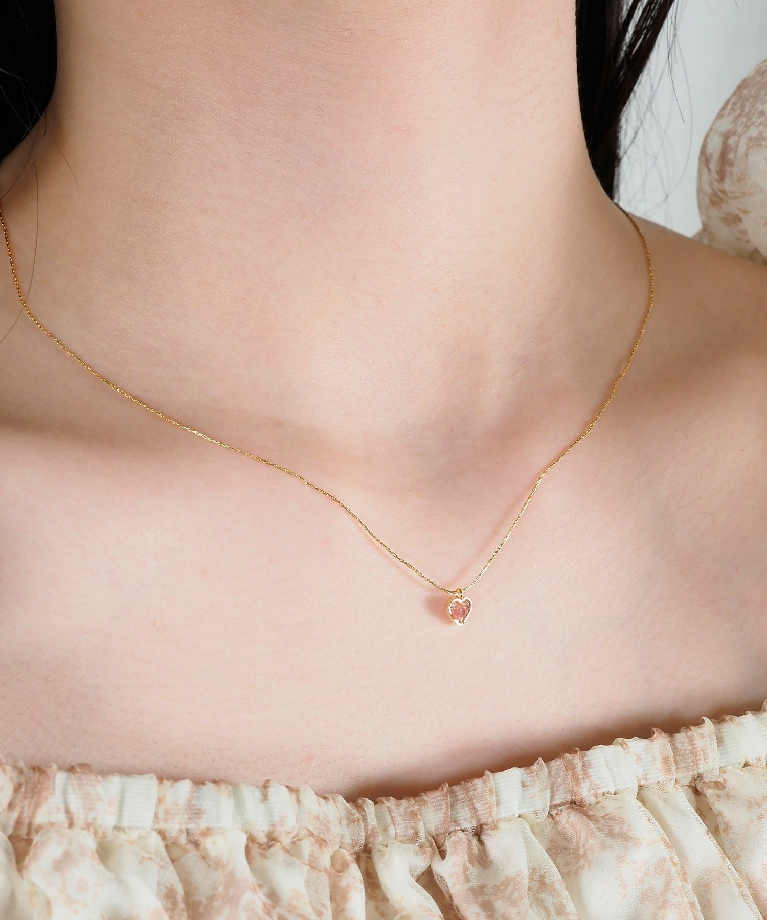 プチハートストーンネックレス【MUK Dreamy stone】