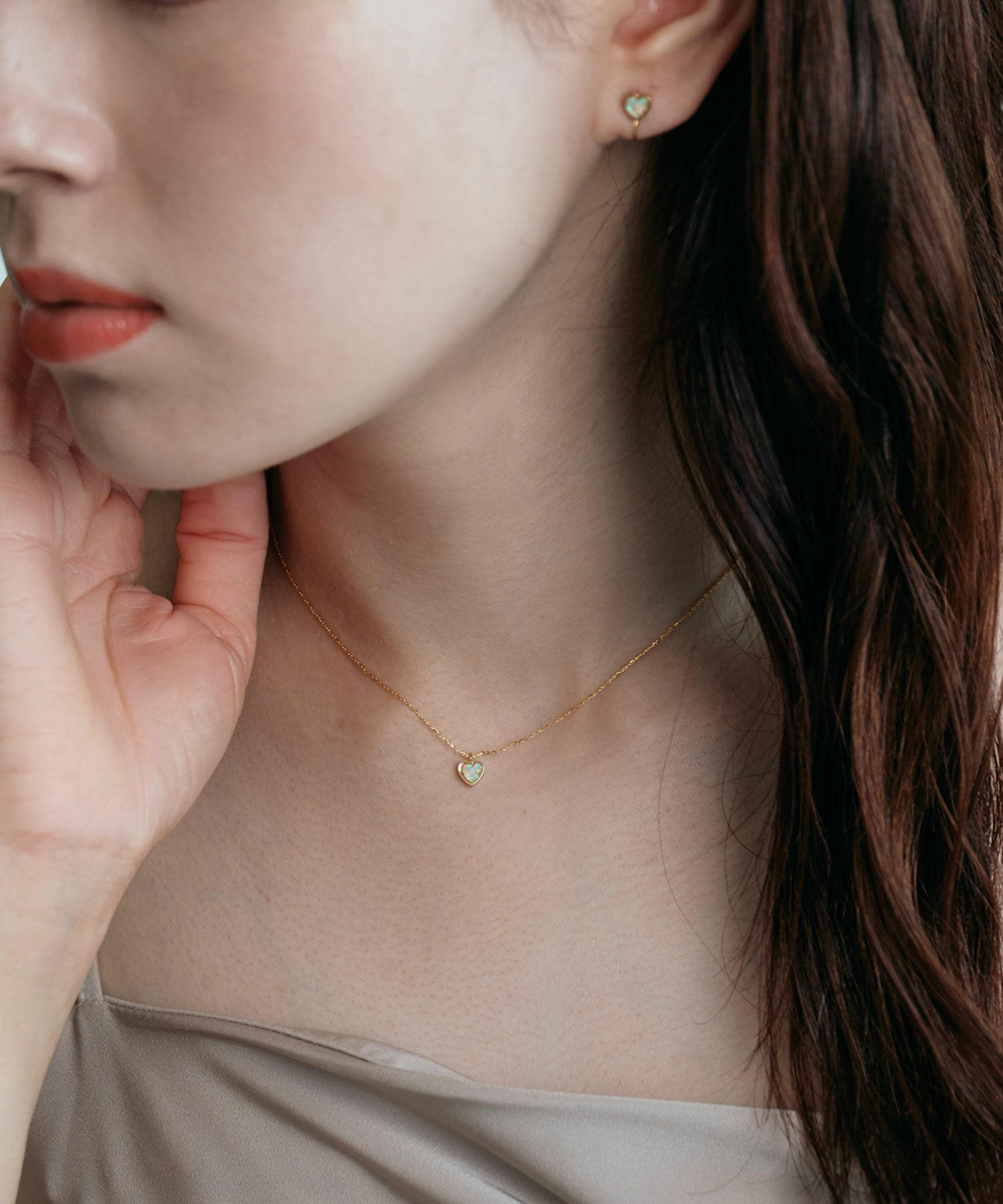 プチハートストーンネックレス【MUK Dreamy stone】