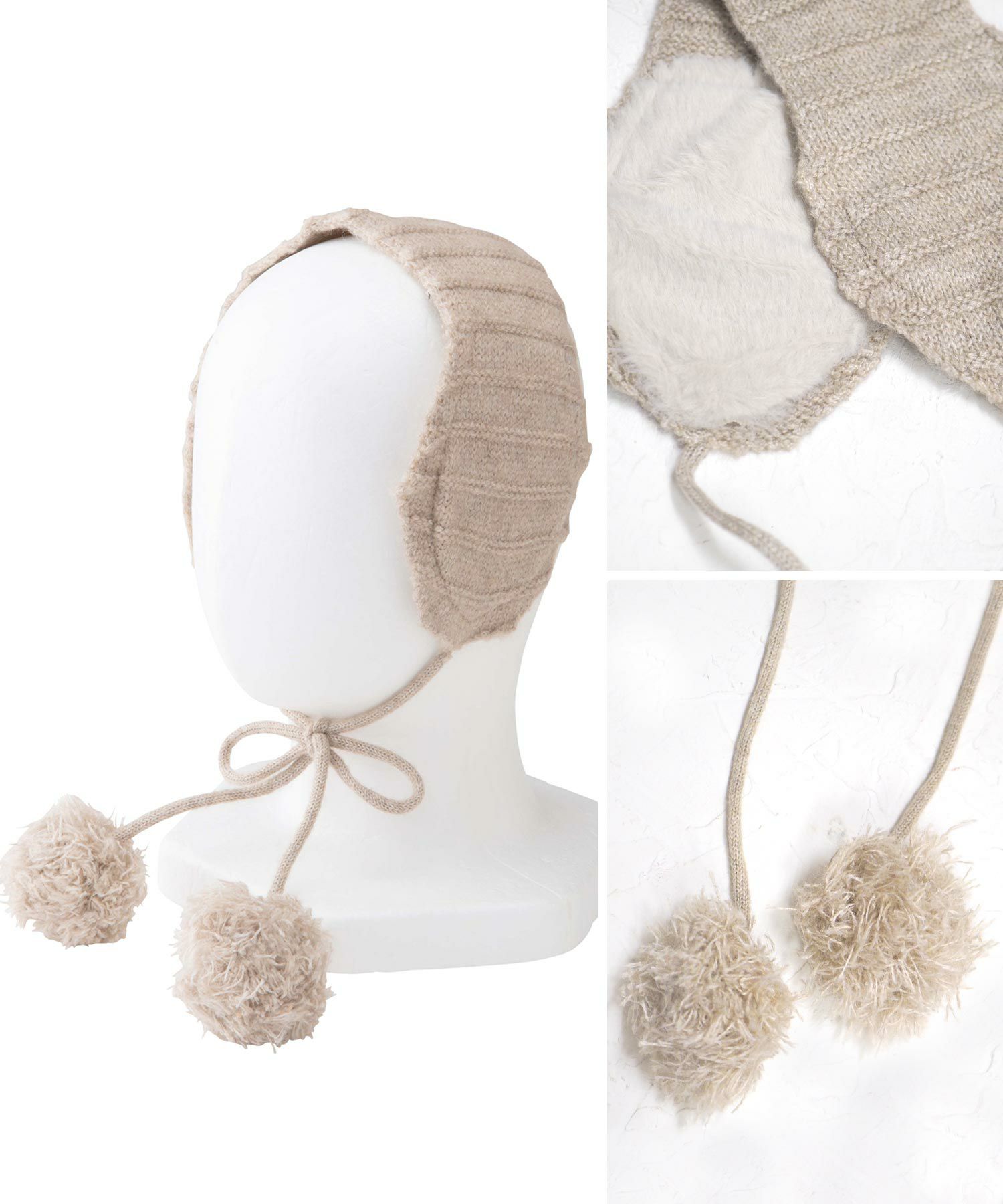 ボンボン付きイヤーマフ