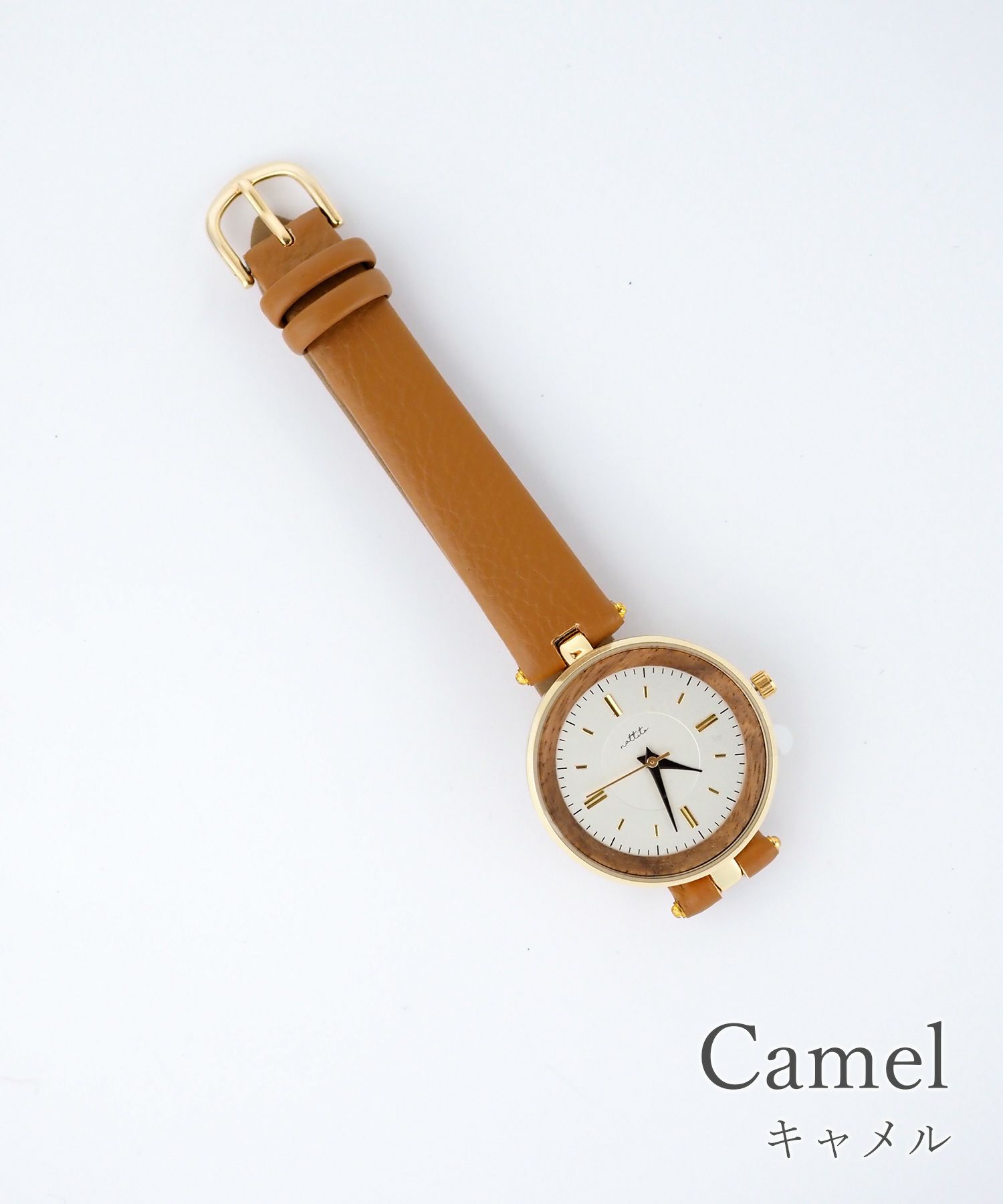 くすみカラーウッドベルトウォッチ