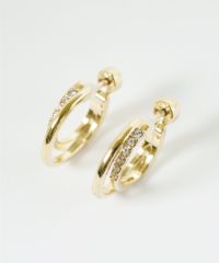 【web限定】ストーンフープ樹脂コーティングスムースピアス/樹脂ノンホールイヤリング