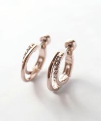 【web限定】ストーンフープ樹脂コーティングスムースピアス/樹脂ノンホールイヤリング