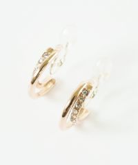 【web限定】ストーンフープ樹脂コーティングスムースピアス/樹脂ノンホールイヤリング