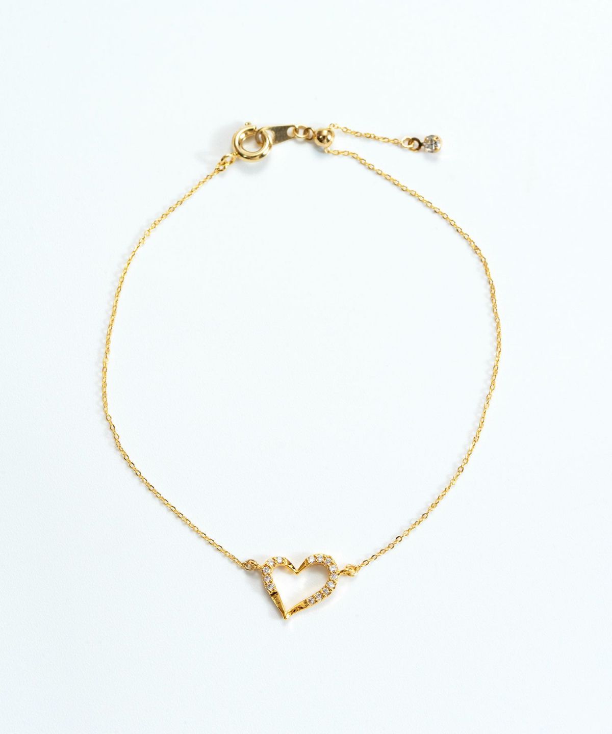 オープンハートキュービックジルコニアブレスレット【MUK】