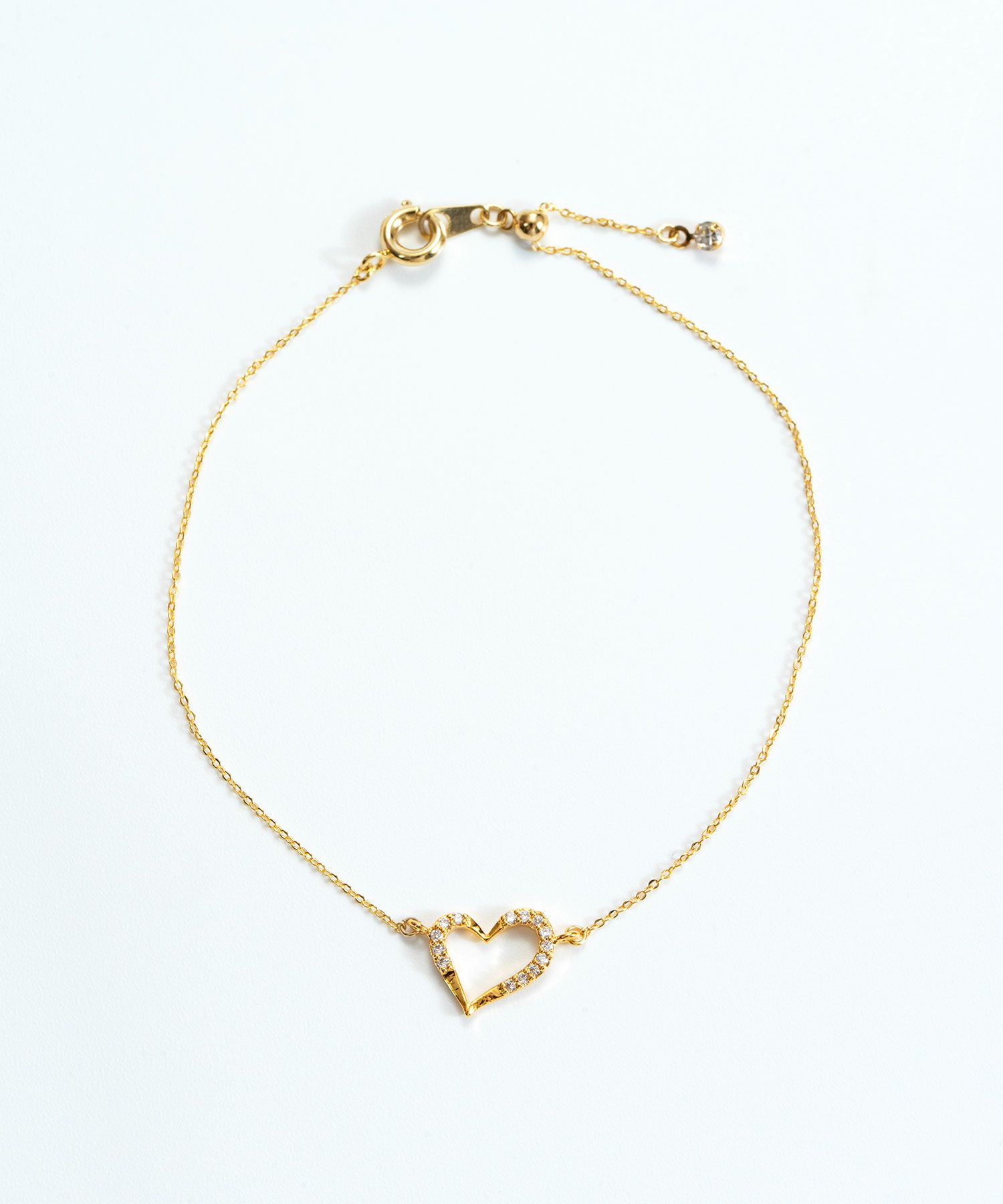 オープンハートキュービックジルコニアブレスレット【MUK】