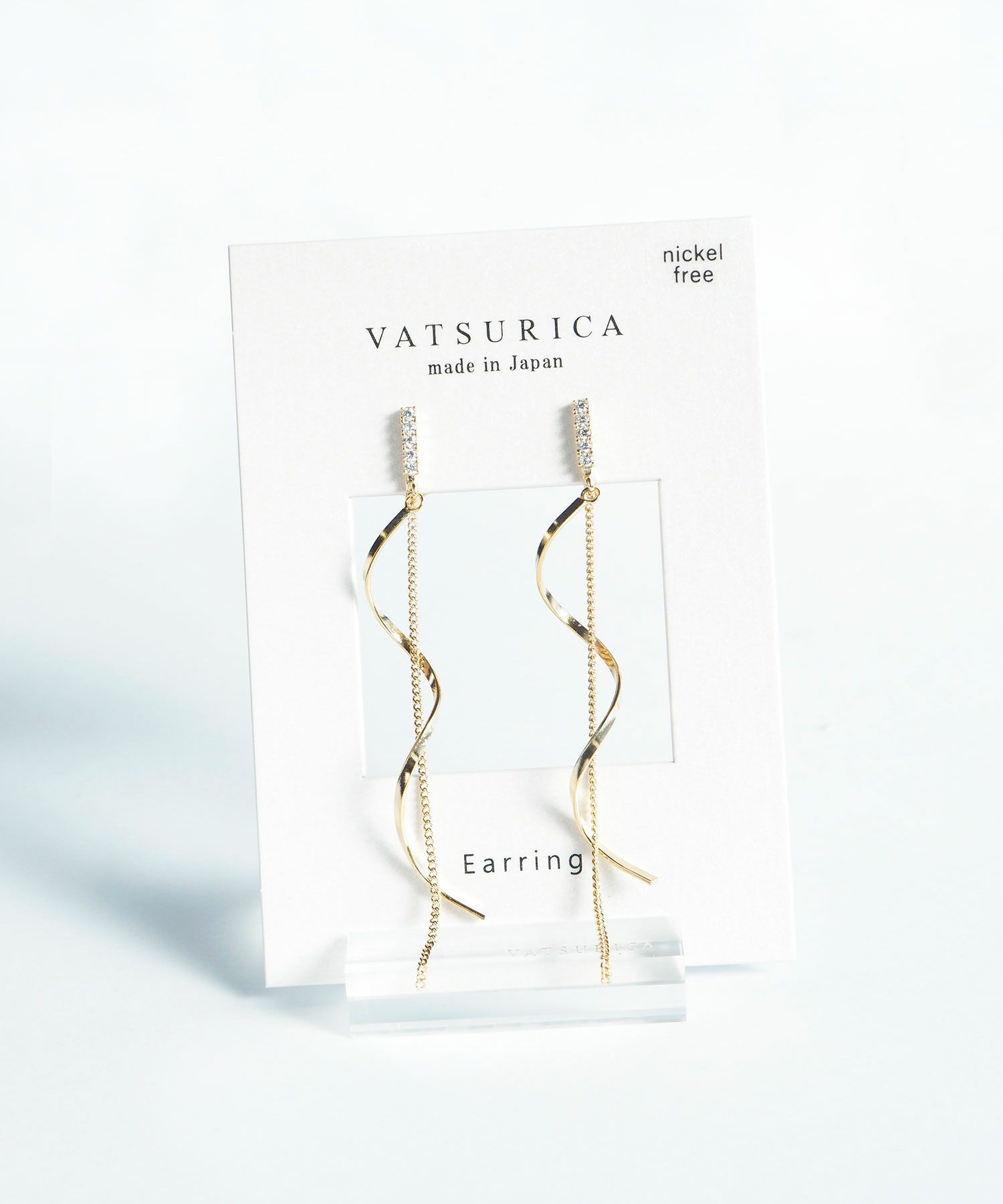 ロンシェヌウェーブラウンドメタルイヤリング