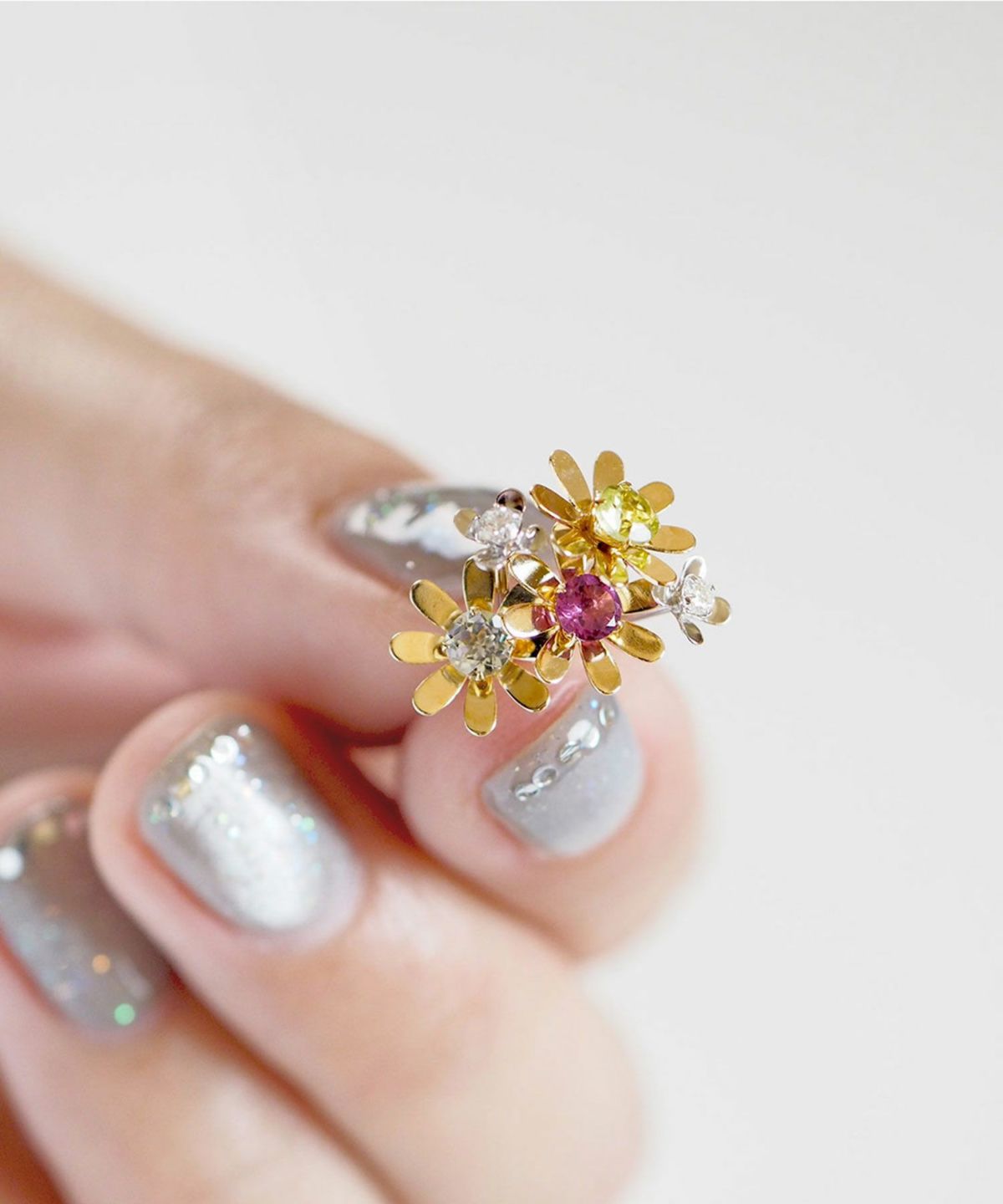 【web限定】[K10]プチフロラダイヤモンドピアス