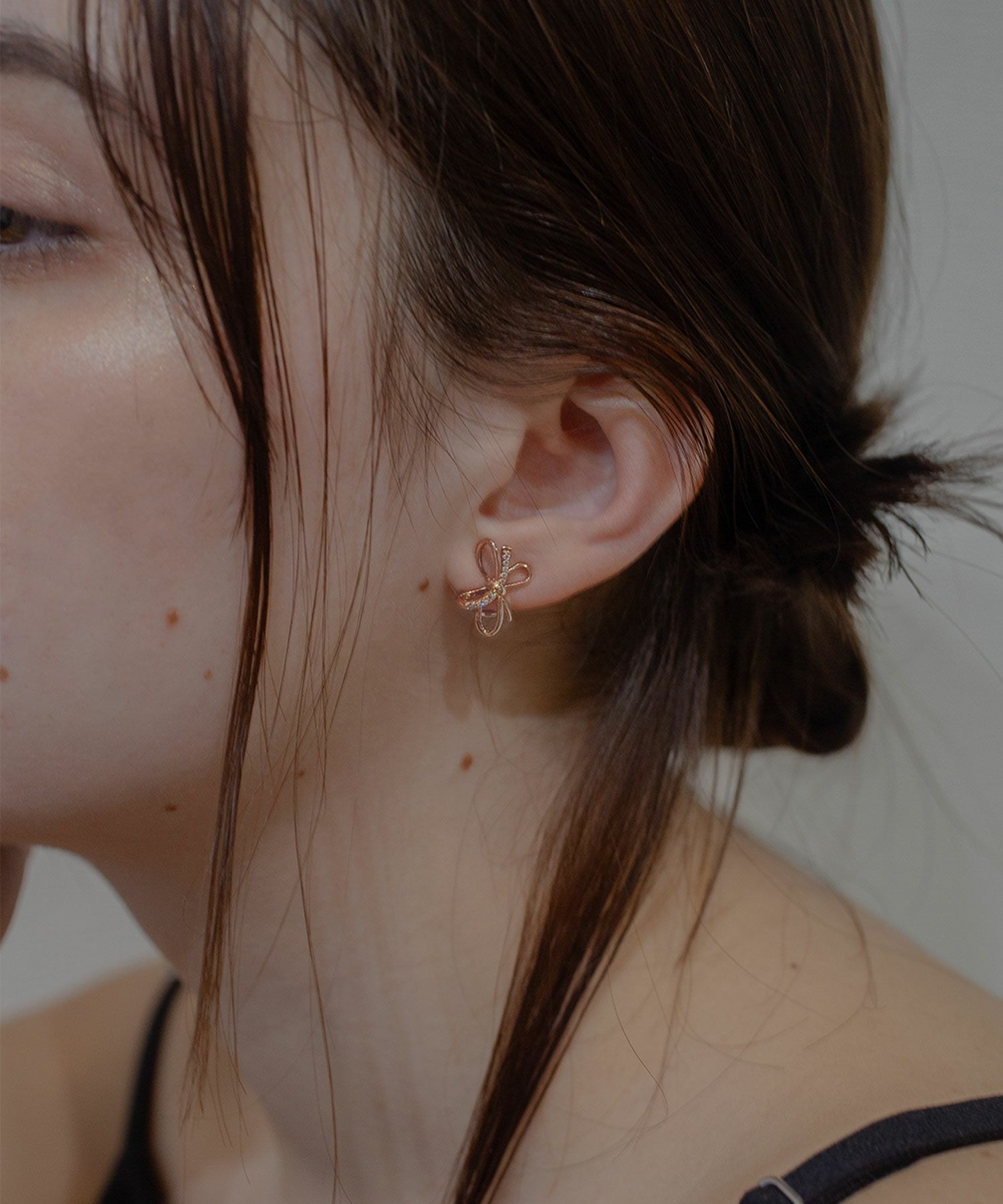 【MUK別注/web限定】リボンノットラウンドメタルイヤリング