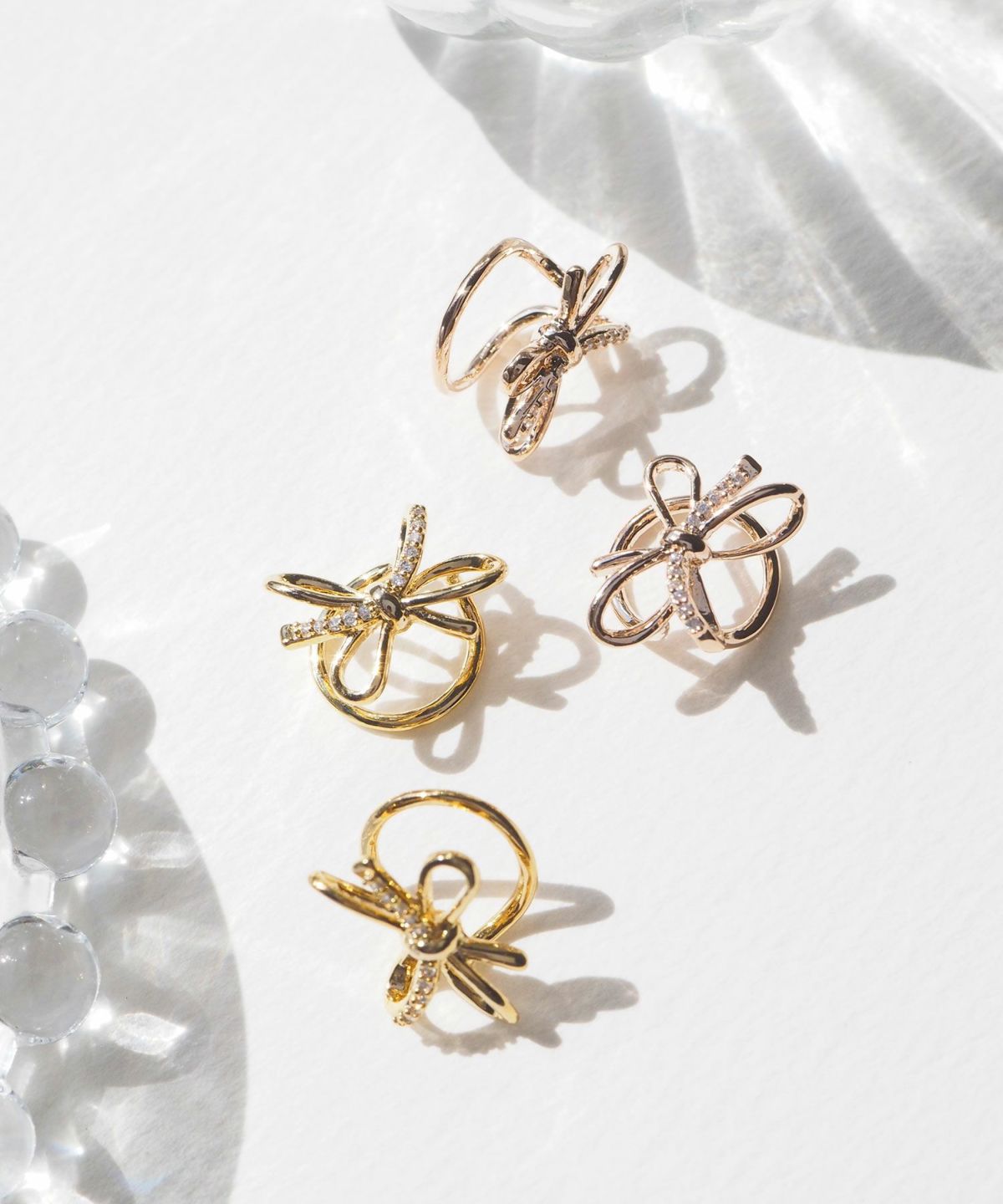 【MUK別注/web限定】リボンノットラウンドメタルイヤリング