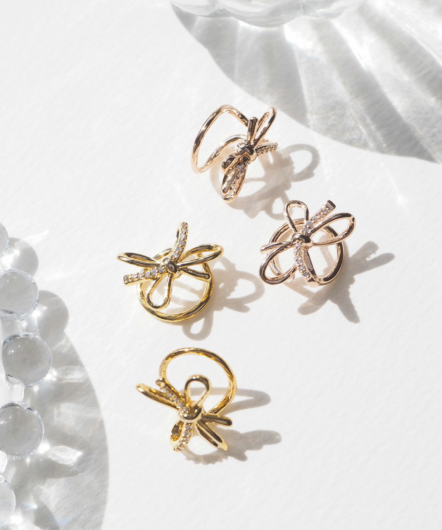 【MUK別注/web限定】リボンノットラウンドメタルイヤリング