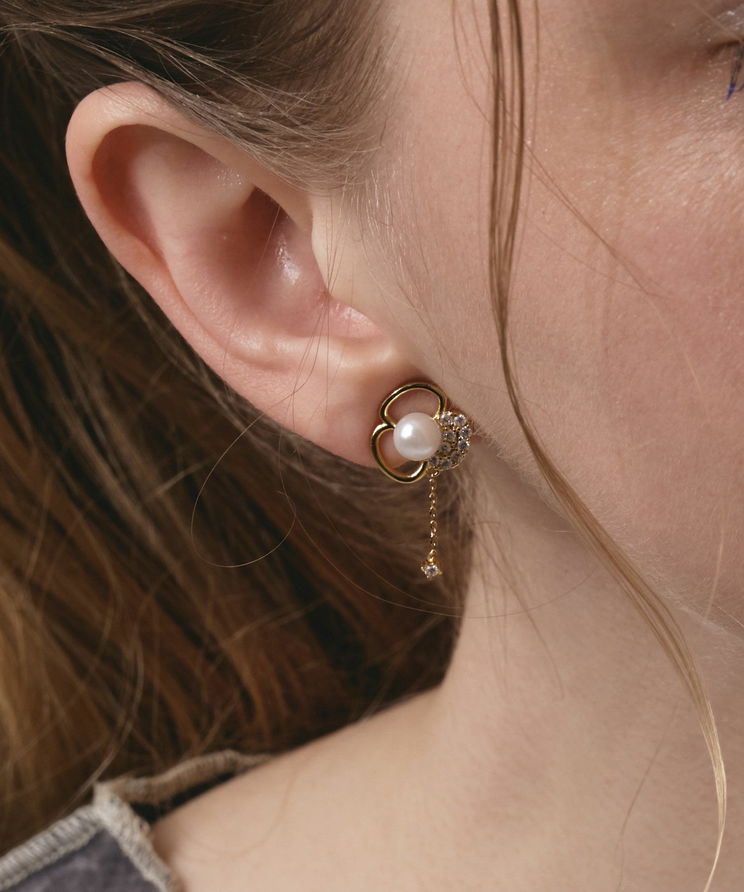 【MUK別注/web限定】ワンパヴェペタルラウンドメタルイヤリング