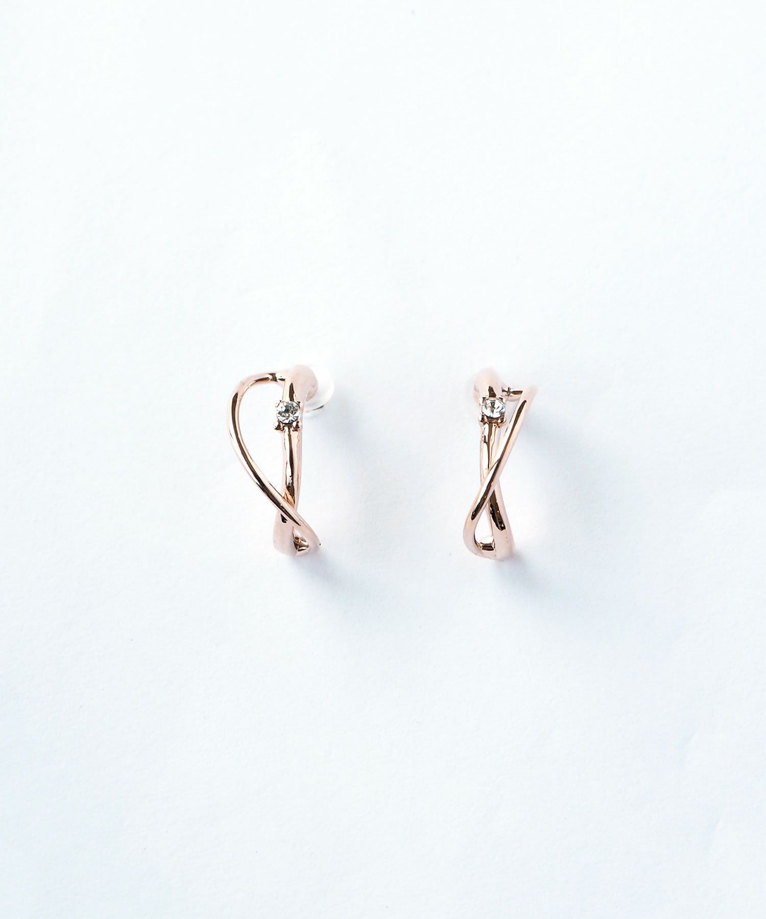 スリムクロスフープピュアチタンポストピアス