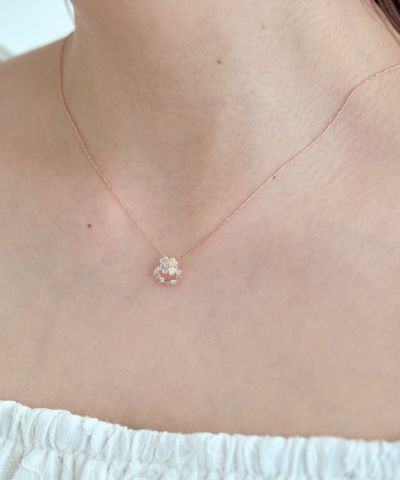 18Kシェルフラワーモチーフネックレス 18Kシェルフラワーモチーフネックレス