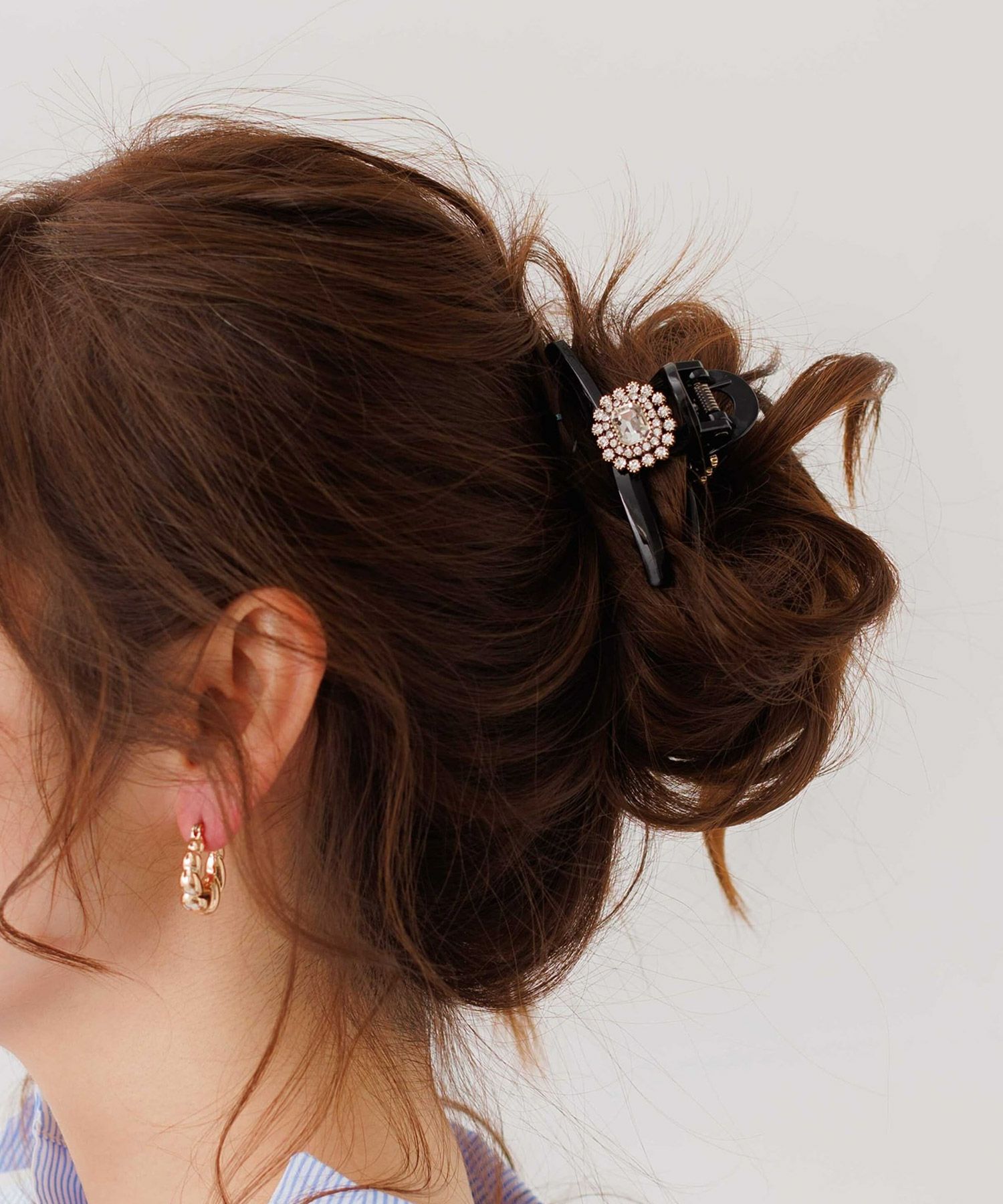 アンティークビジューラインミニバンスクリップ