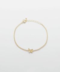 LKジュエリー バタフライミニブレスレット 18K イエローゴールド