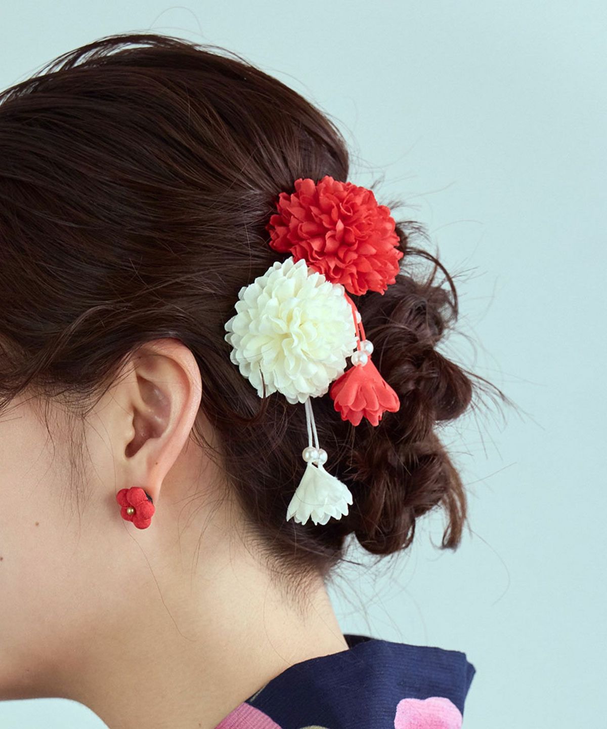 フラワーコサージュヘアクリップ