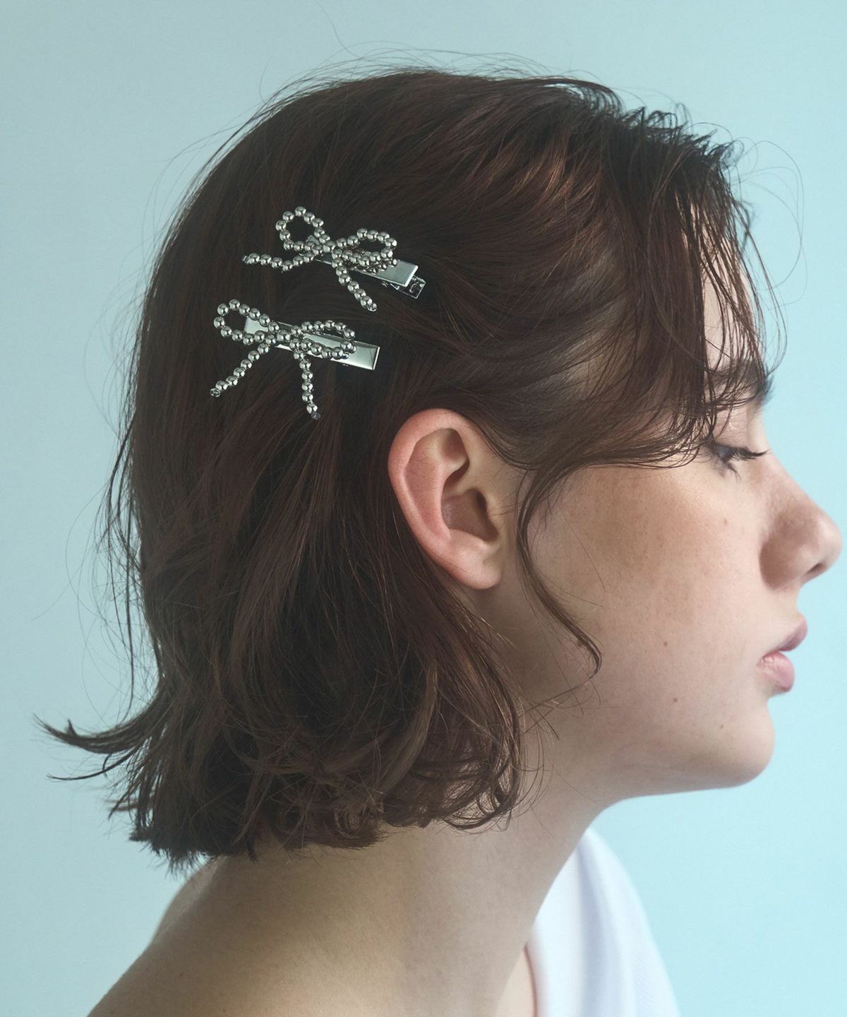 ビーズリボンヘアクリップ2Pセット