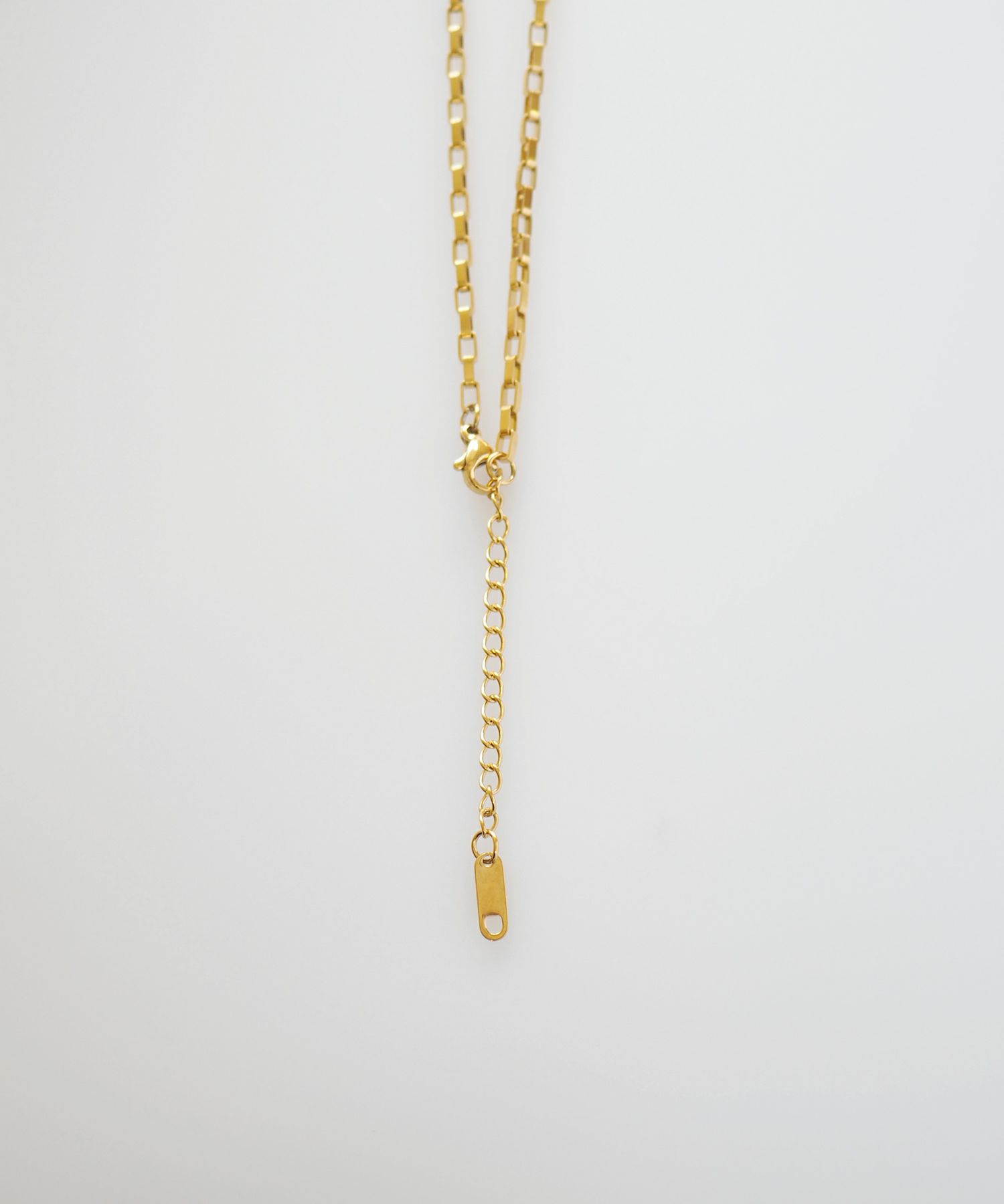 スクエアアズキチェーンステンレスネックレス