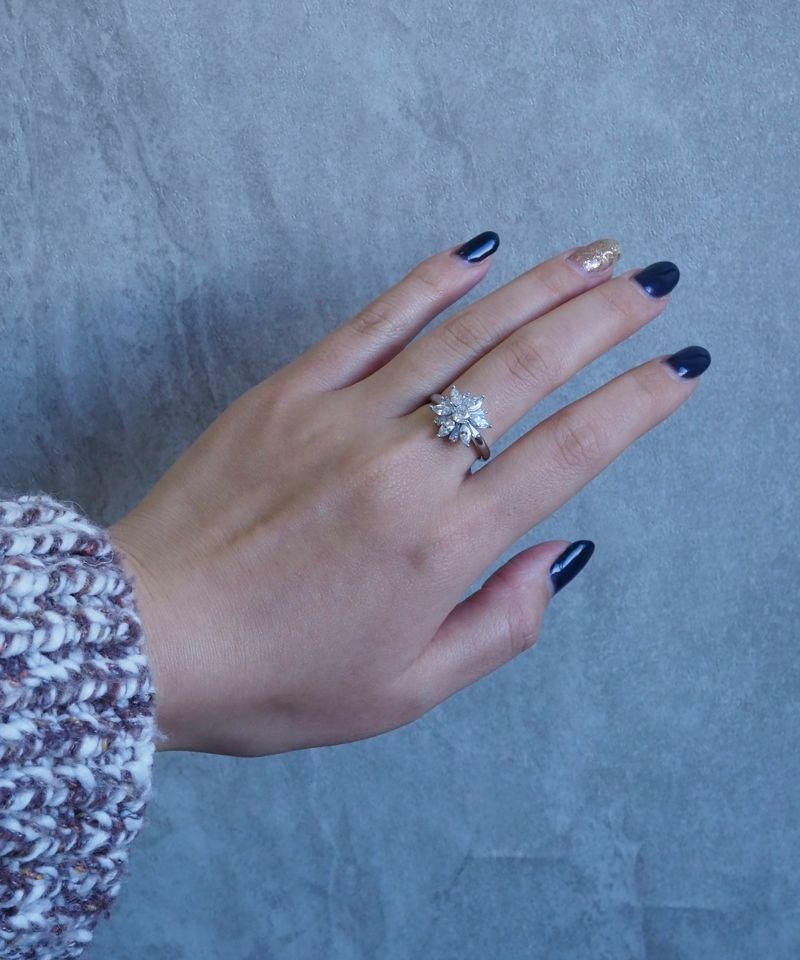 姫❀九頭龍様❀ダイヤモンドヒーリング Pt950トリートダイヤリング グリーンダイヤモンド 0.183ct