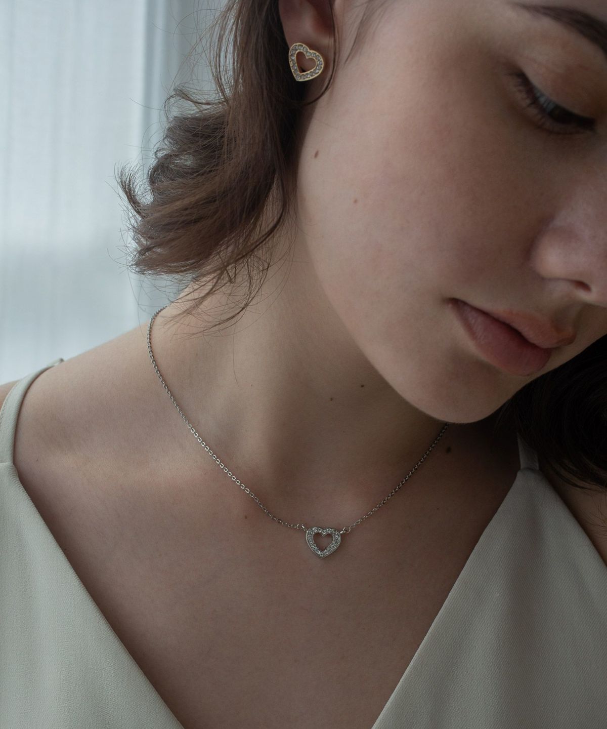 ハートパヴェネックレス【JUNO PREMIUM】