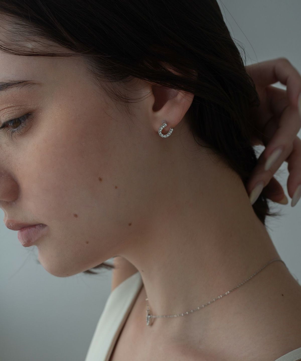 ホースシューパヴェチタンポストピアス【JUNO PREMIUM】